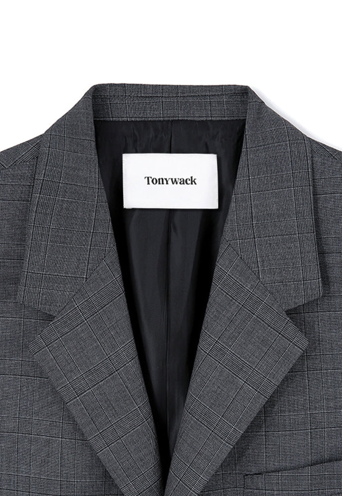Tonywack - Crudo 3-Button Single Blazer (Mid Grey Check) product image 8 | TRAB K-Fashion Australia