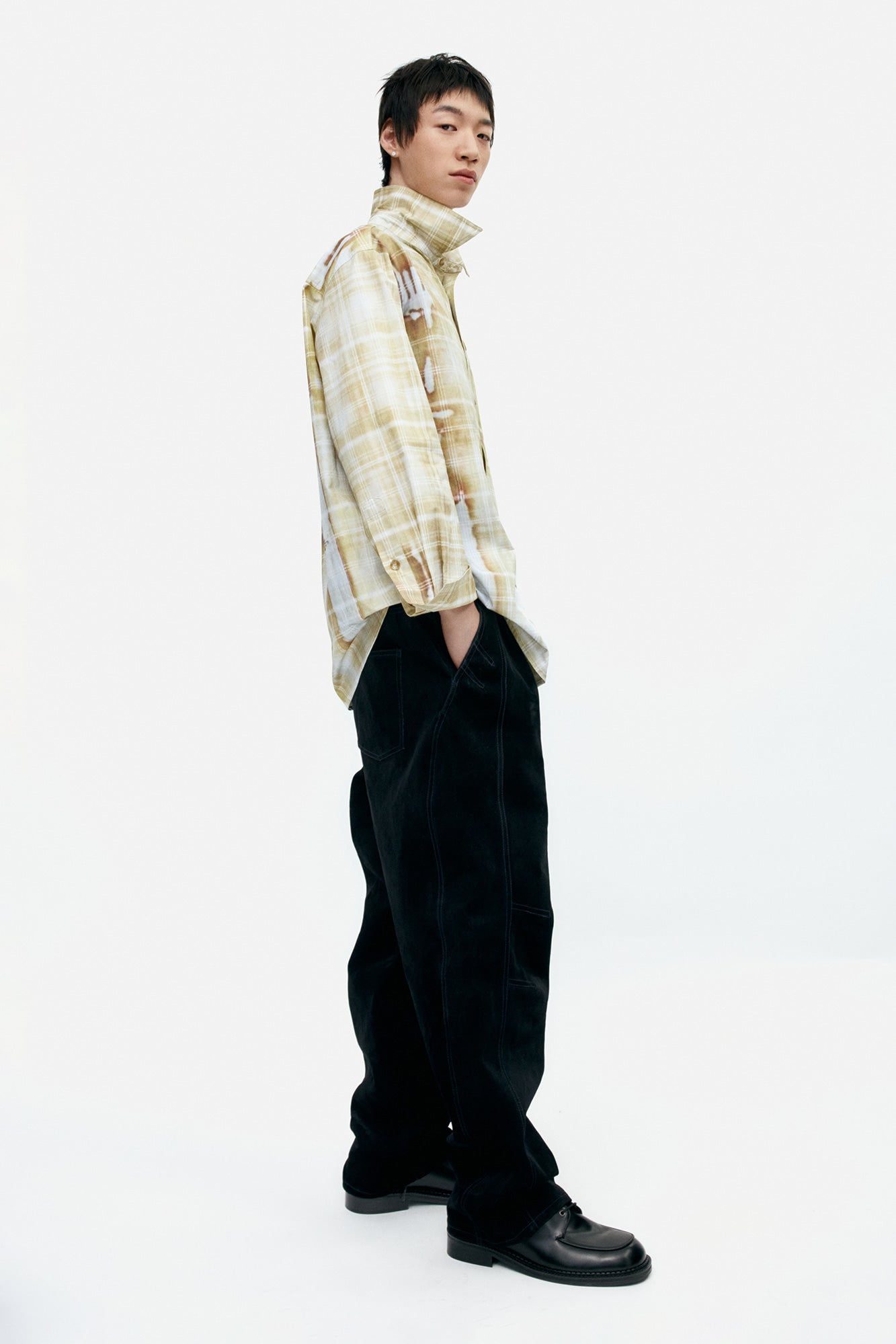 Andersson Bell - Trompe L'oeil Printed Check Shirts (Yellow) product image 4 | TRAB K-Fashion Australia