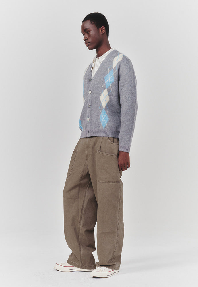 Art if acts - Argyle Mohair Knit Cardigan (Grey) product image 4 | TRAB K-Fashion Australia