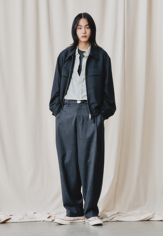 Art if acts - Contrast Wool Blouson (Charcoal) product image 3 | TRAB K-Fashion Australia