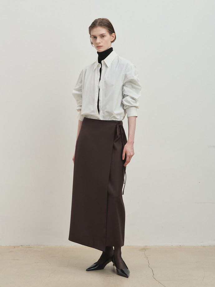Tonywack - Wool Wrap Midi-Skirt (Ebony) product image 2 | TRAB K-Fashion Australia