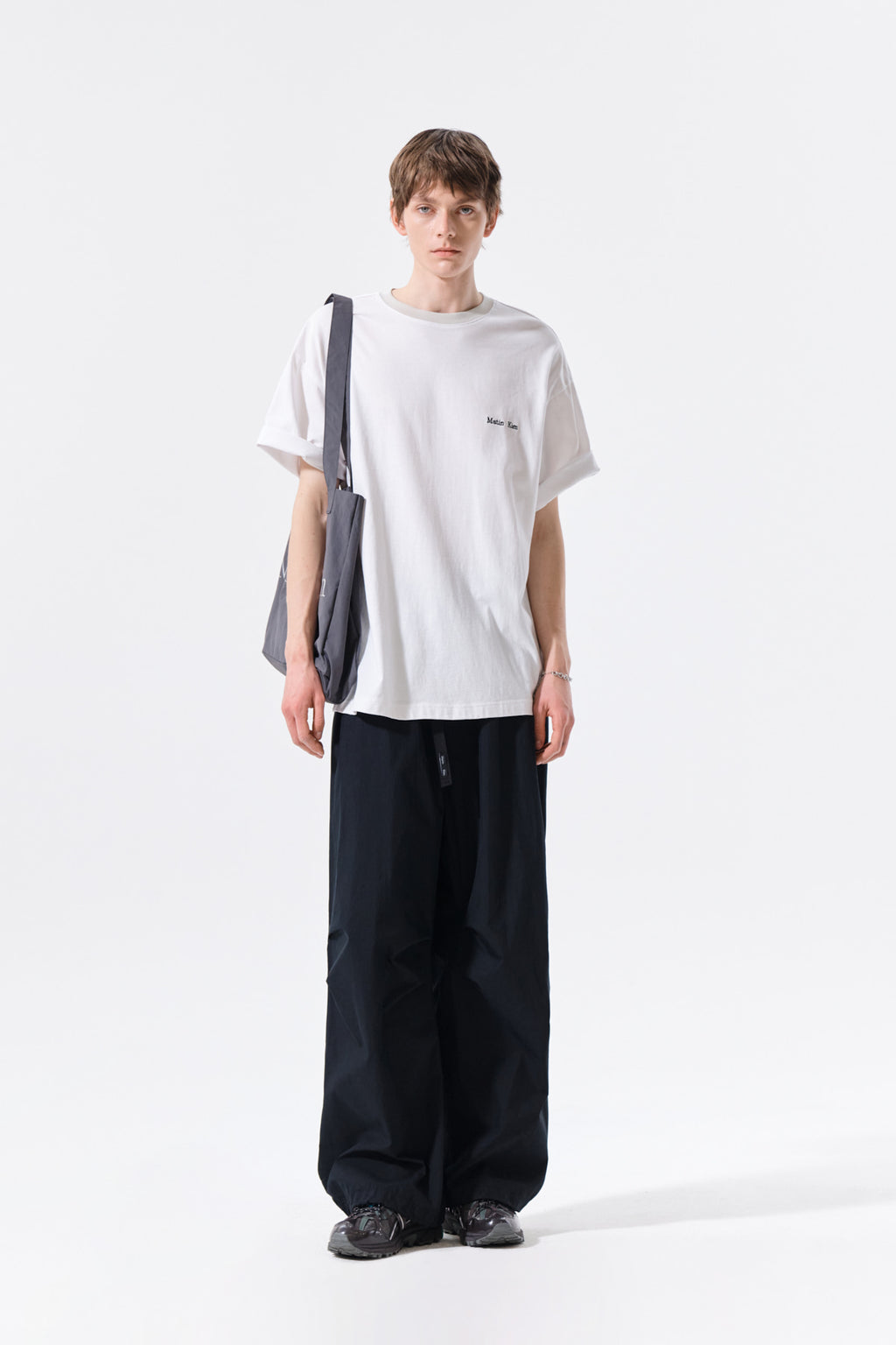 Matin Kim - Tonal Rib Back Logo Top (White) product image 8 | TRAB K-Fashion Australia