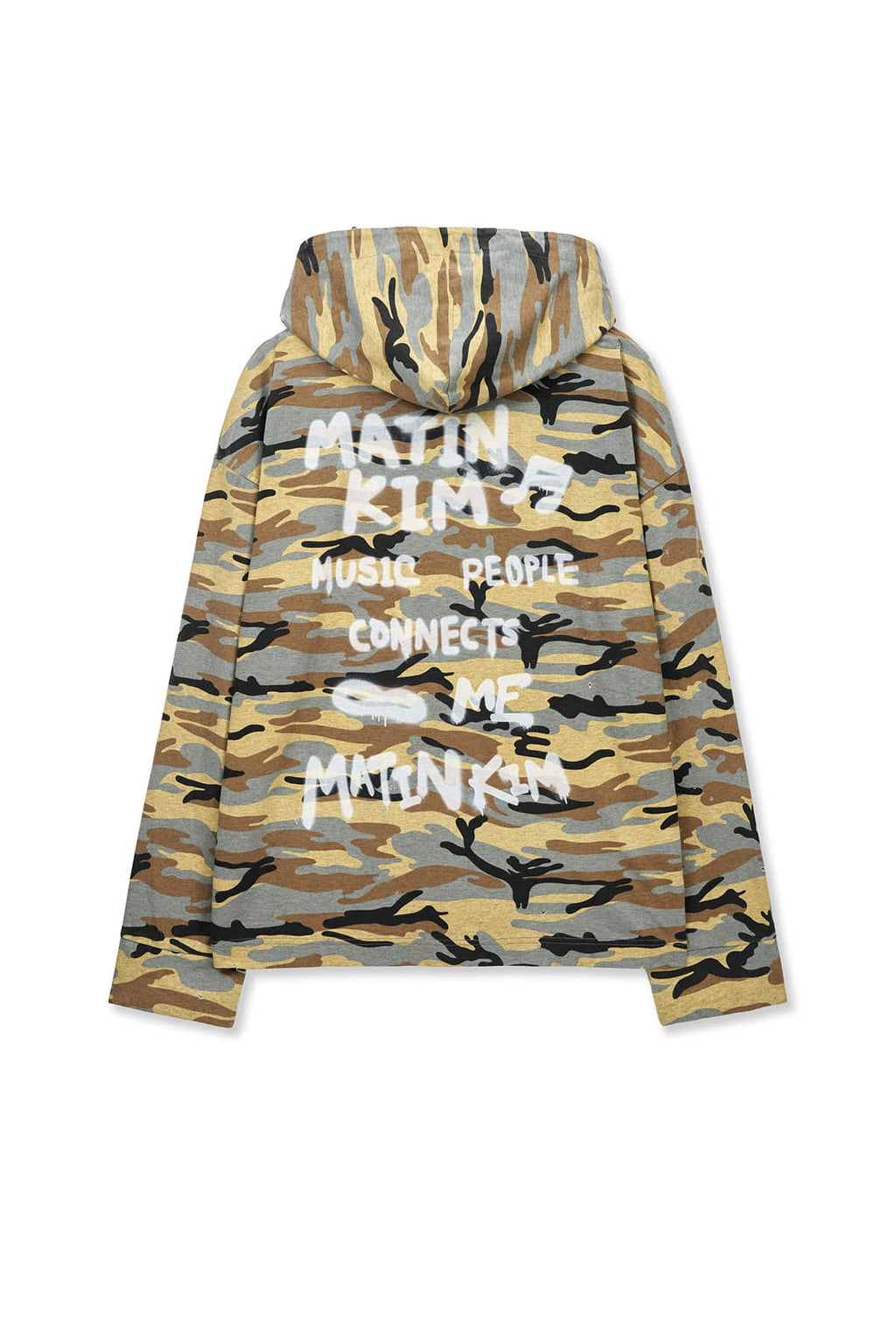 Matin Kim - Typo Artwork Camouflage Hoody (Camel) product image 2 | TRAB K-Fashion Australia