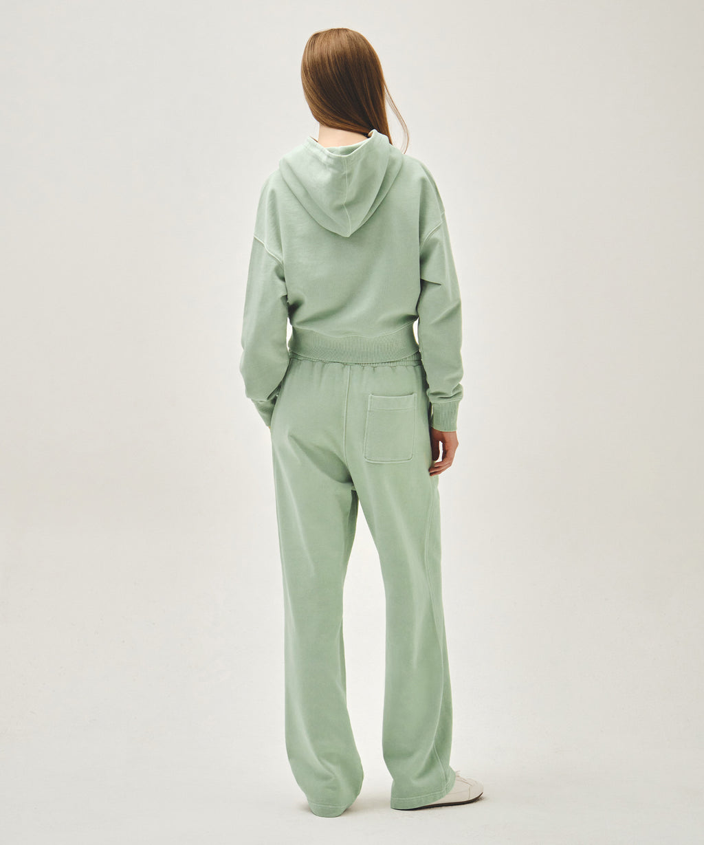 Marithe & Francois Girbaud - Outline Classic Logo Dyeing Tuck Wide Sweat Pants (Mint) product image 5 | TRAB K-Fashion Australia