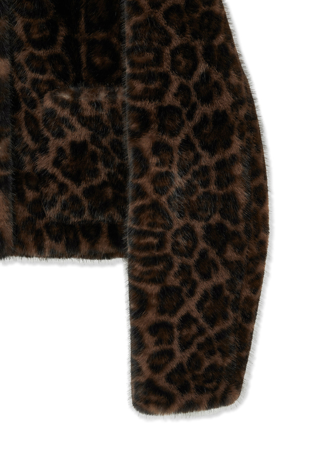 Matin Kim - Leopard Fur Crop Jacket (Brown) product image 5 | TRAB K-Fashion Australia
