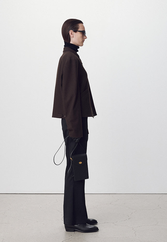 Tonywack - Virgin Wool Cropped Blouson Jacket (Dark Brown) product image 3 | TRAB K-Fashion Australia