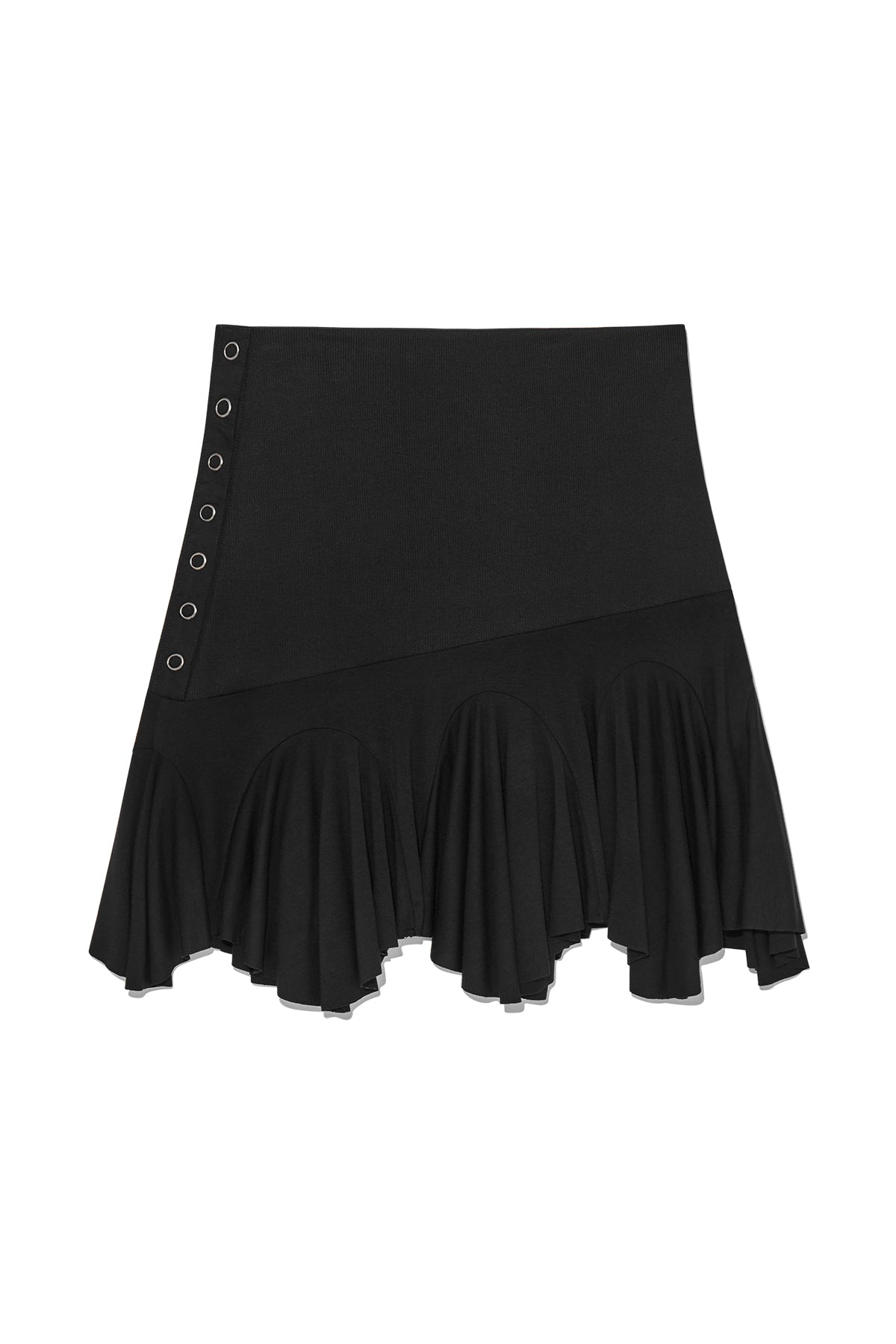 Matin Kim - Unbalance Flare Folding Skirt (Black) product image 2 | TRAB K-Fashion Australia