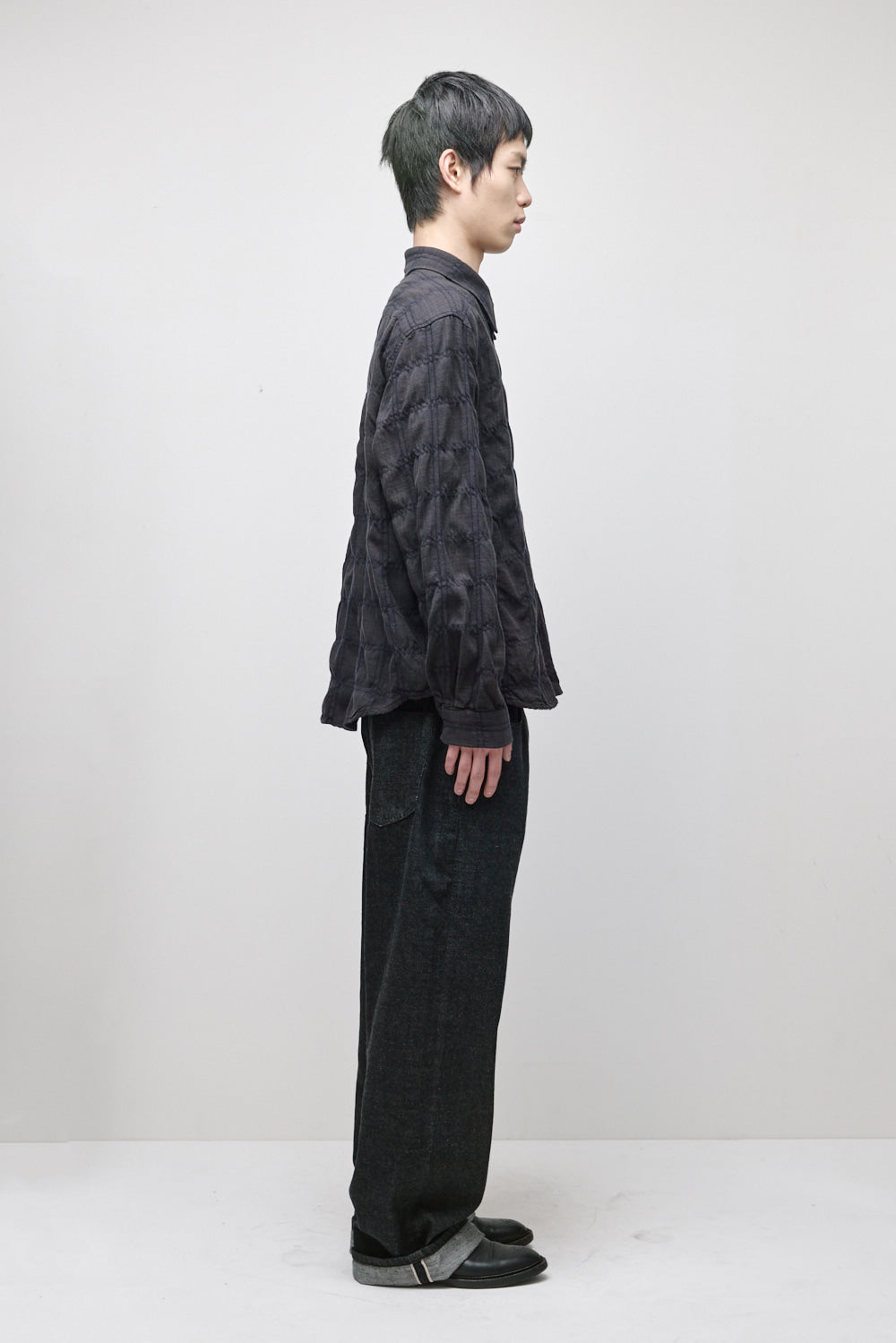 Hatchingroom - Museum Shirt Shirring Check Dark (Brown) product image 10 | TRAB K-Fashion Australia