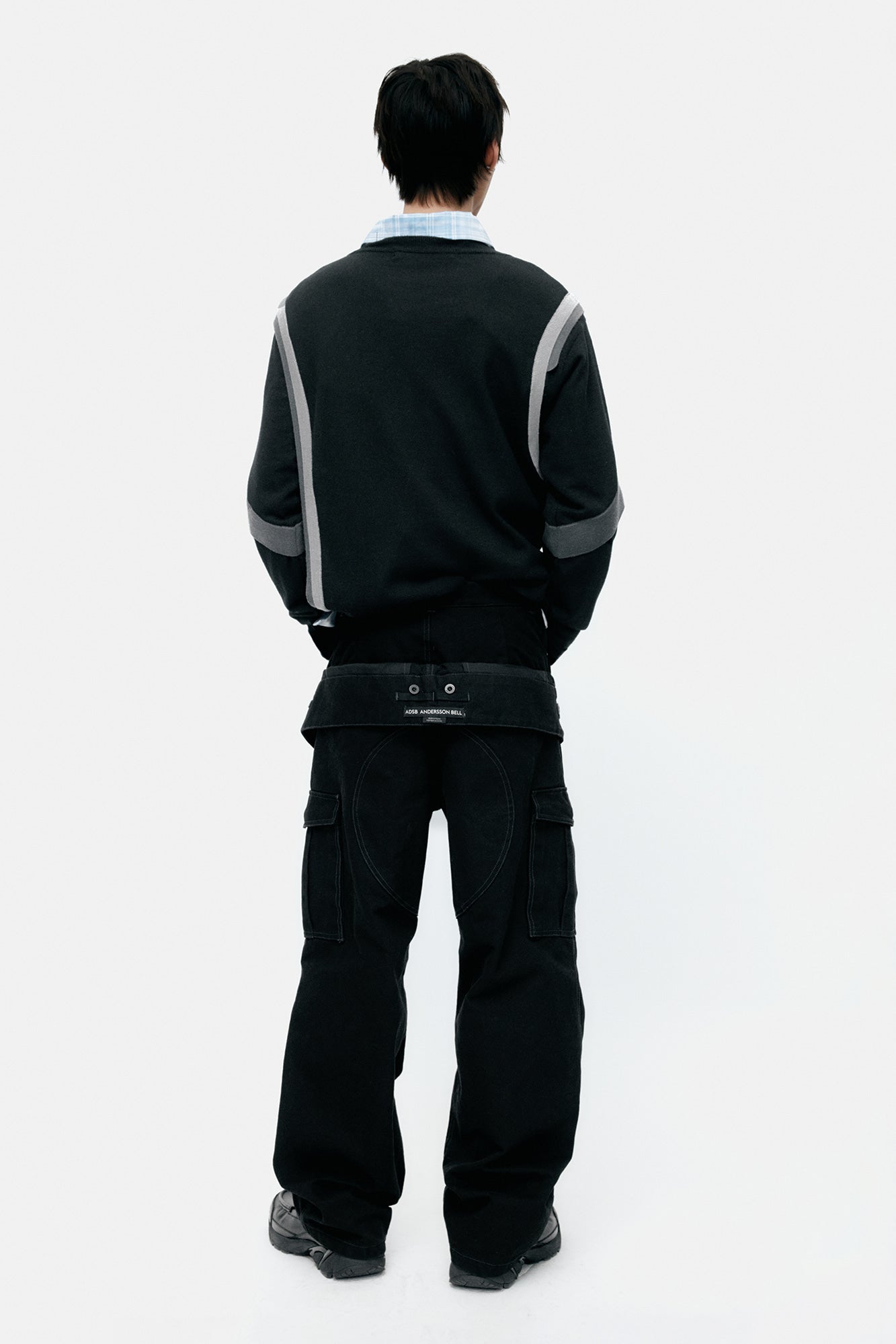 Andersson Bell - Unisex Double Waist Work Wide-Leg Jeans (Black) product image 3 | TRAB K-Fashion Australia