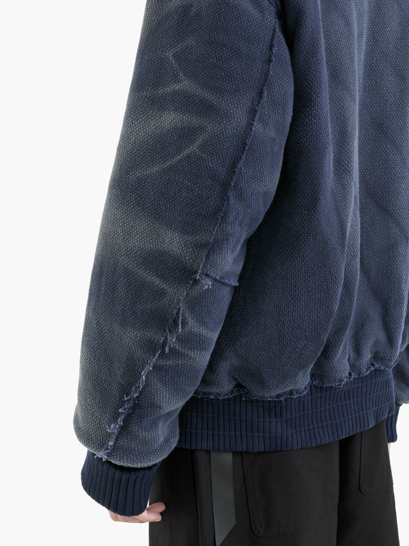 Jiyong Kim - Sun-Bleached Raw Edged Work Jacket (Navy) product image 6 | TRAB K-Fashion Australia