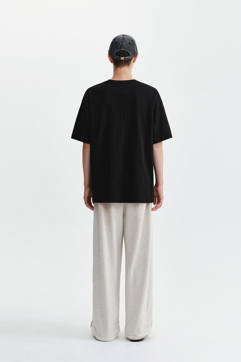 Matin Kim - Diagonal Cut Logo Top (Black) product image 8 | TRAB K-Fashion Australia