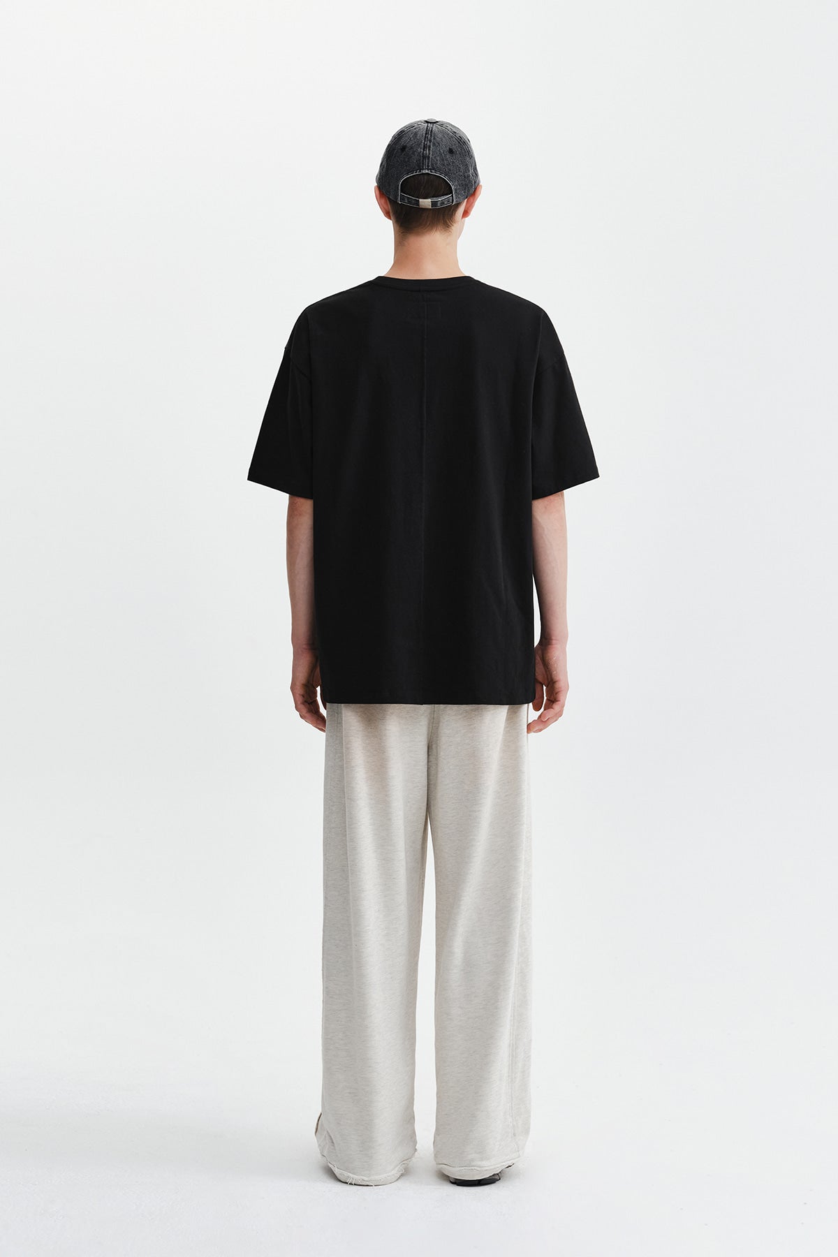 Matin Kim - Diagonal Cut Logo Top (Black) product image 8 | TRAB K-Fashion Australia