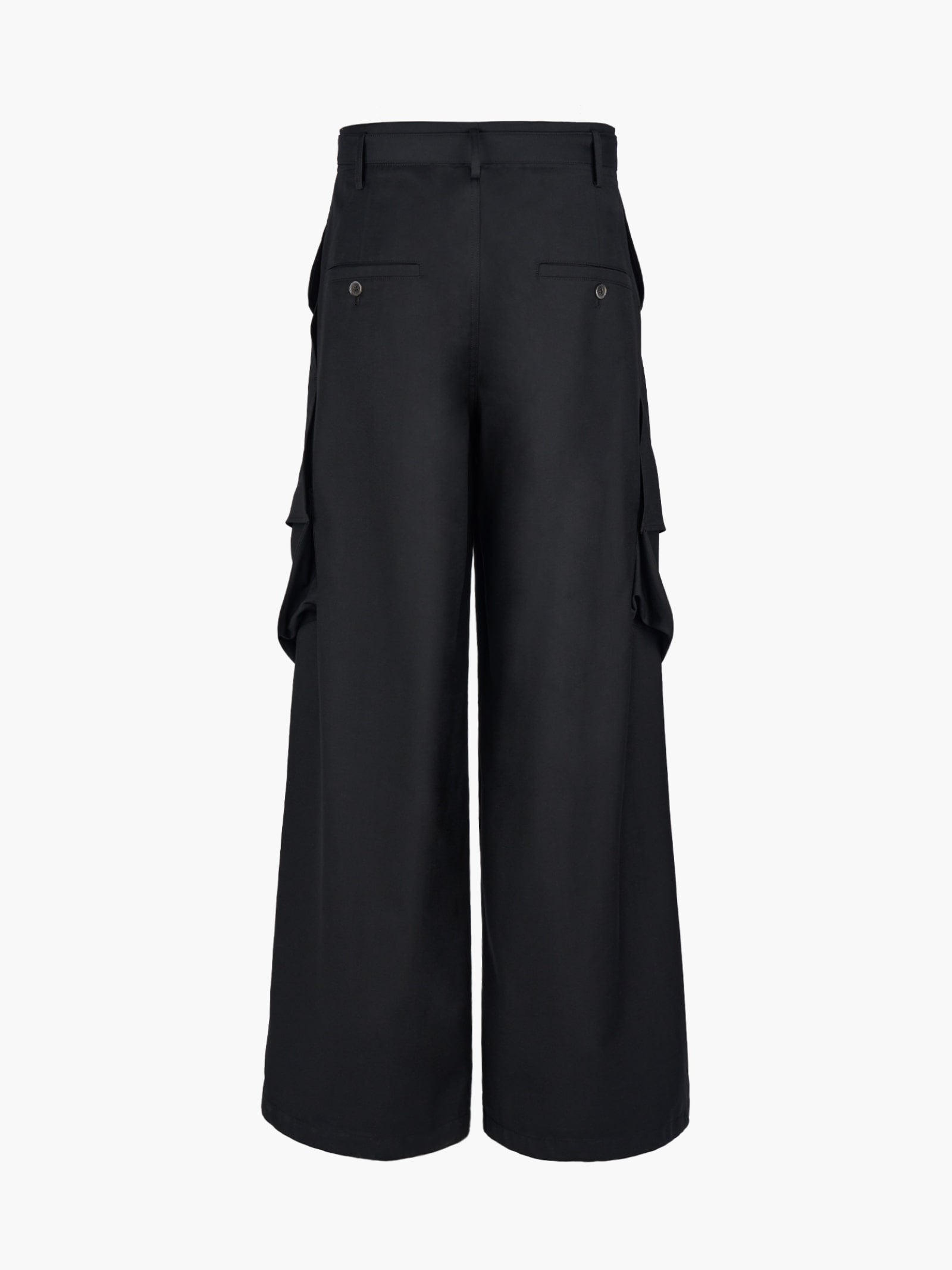 Jiyong Kim - Wide Leg Belted Drape Trousers (Black) product image 5 | TRAB K-Fashion Australia