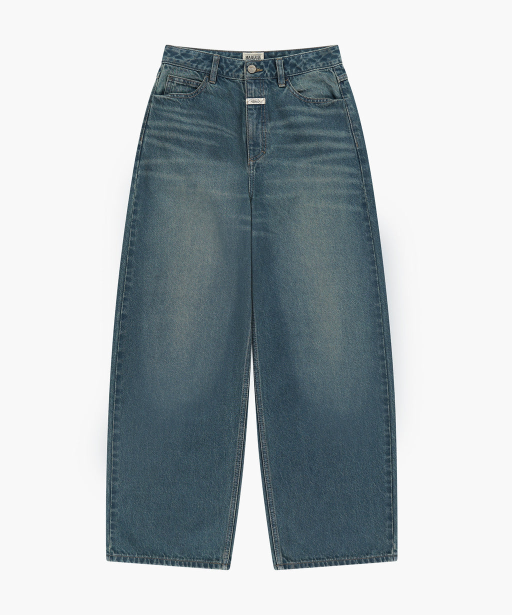 Marithe & Francois Girbaud - [Pre-order – Ships 7 Oct] Baggy Fit Dirty Washed Denim Pants (Blue) product image 6 | TRAB K-Fashion Australia