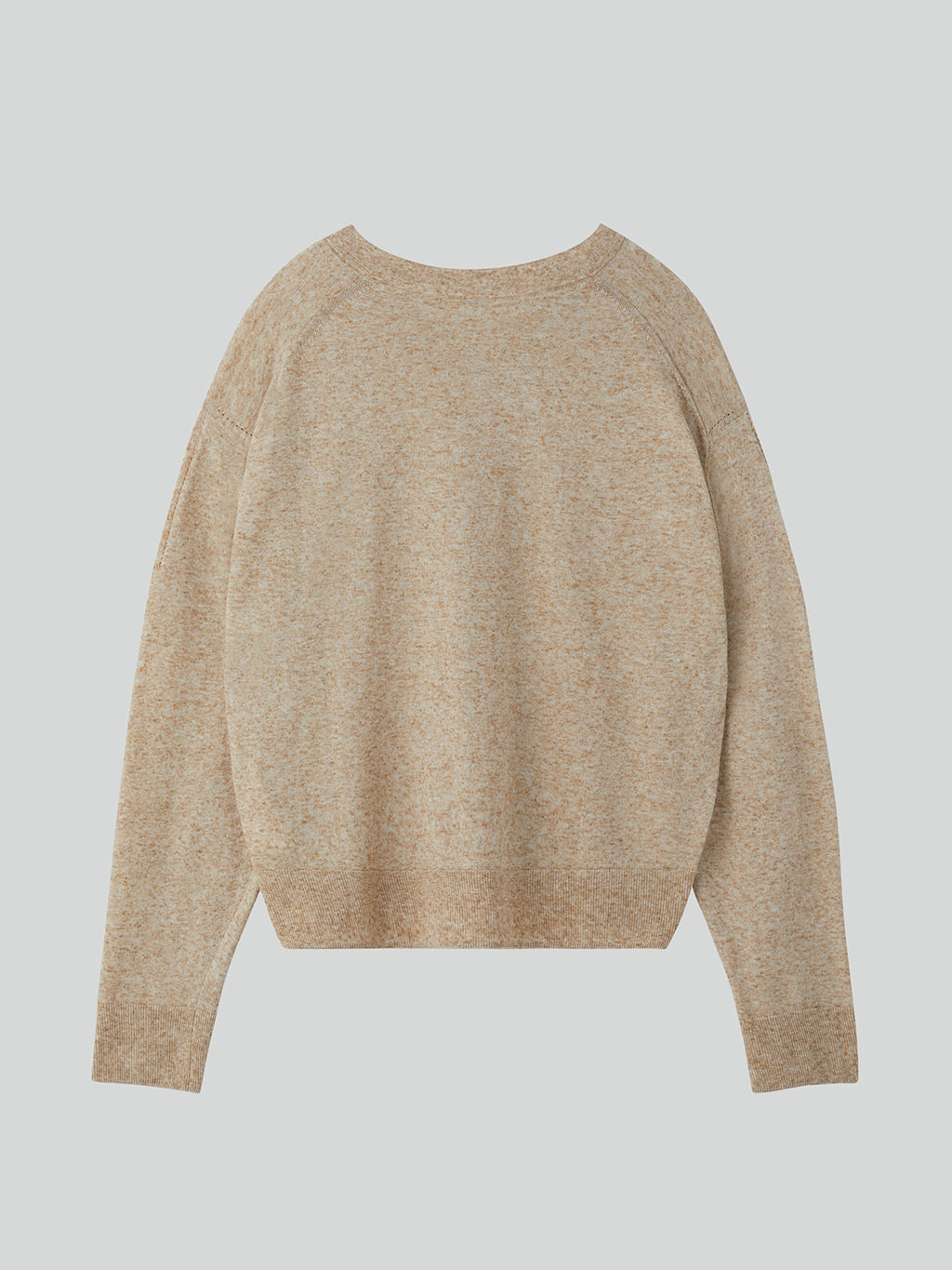Recto - Melange V-Neck Loose Knit Top (Oatmeal) product image 6 | TRAB K-Fashion Australia