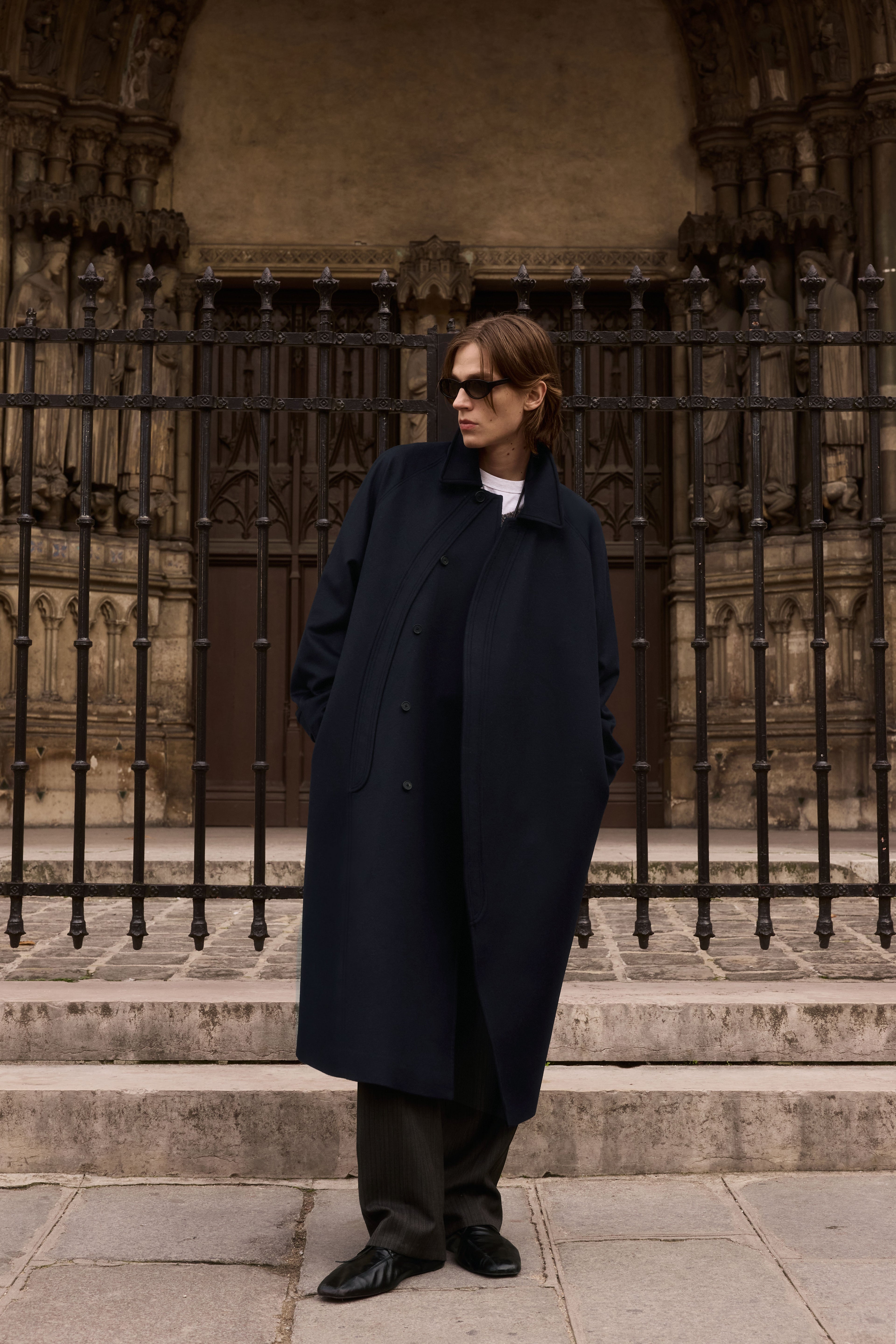 STU - Curved Double Line Mac Coat In Cashmere (Navy) product image 11 | TRAB K-Fashion Australia
