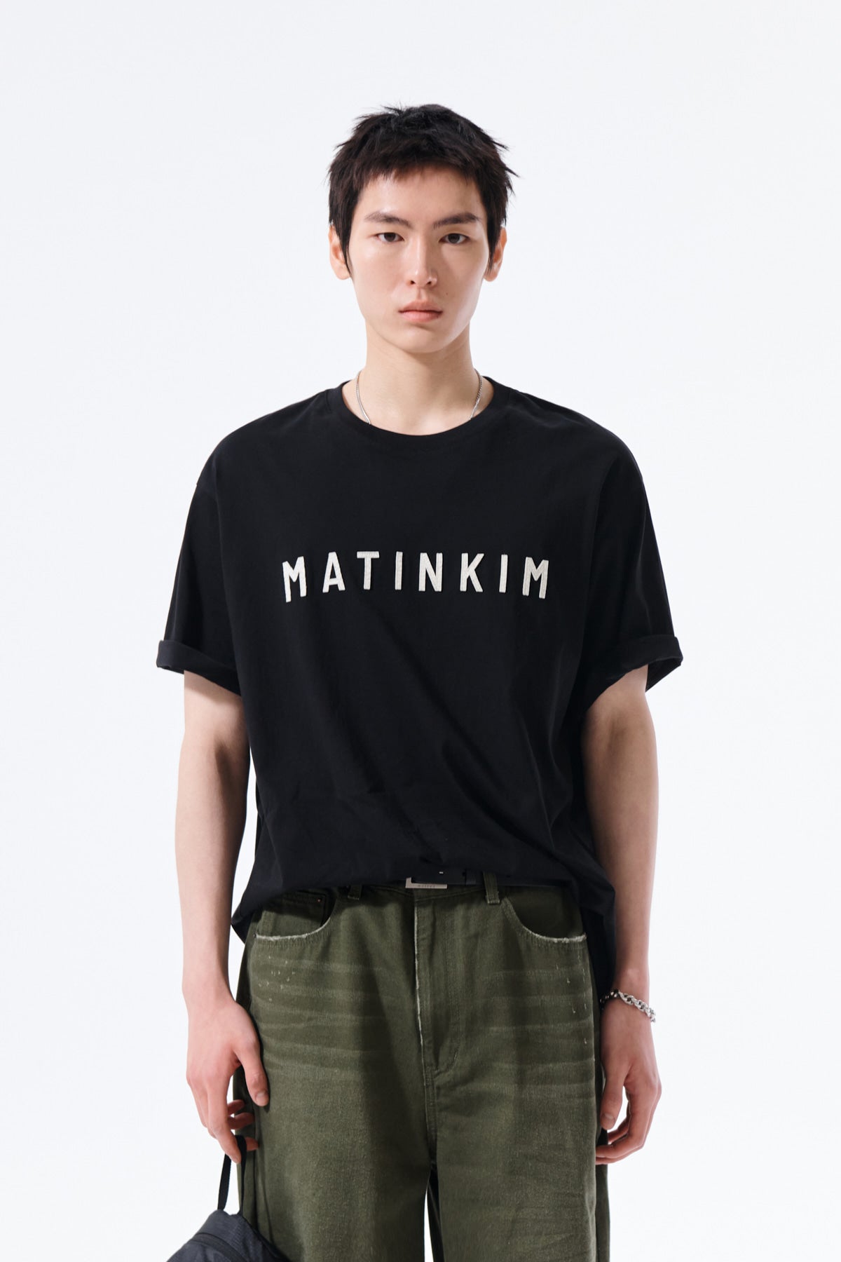 Matin Kim - Applique Felt Logo Top (Black) product image 6 | TRAB K-Fashion Australia