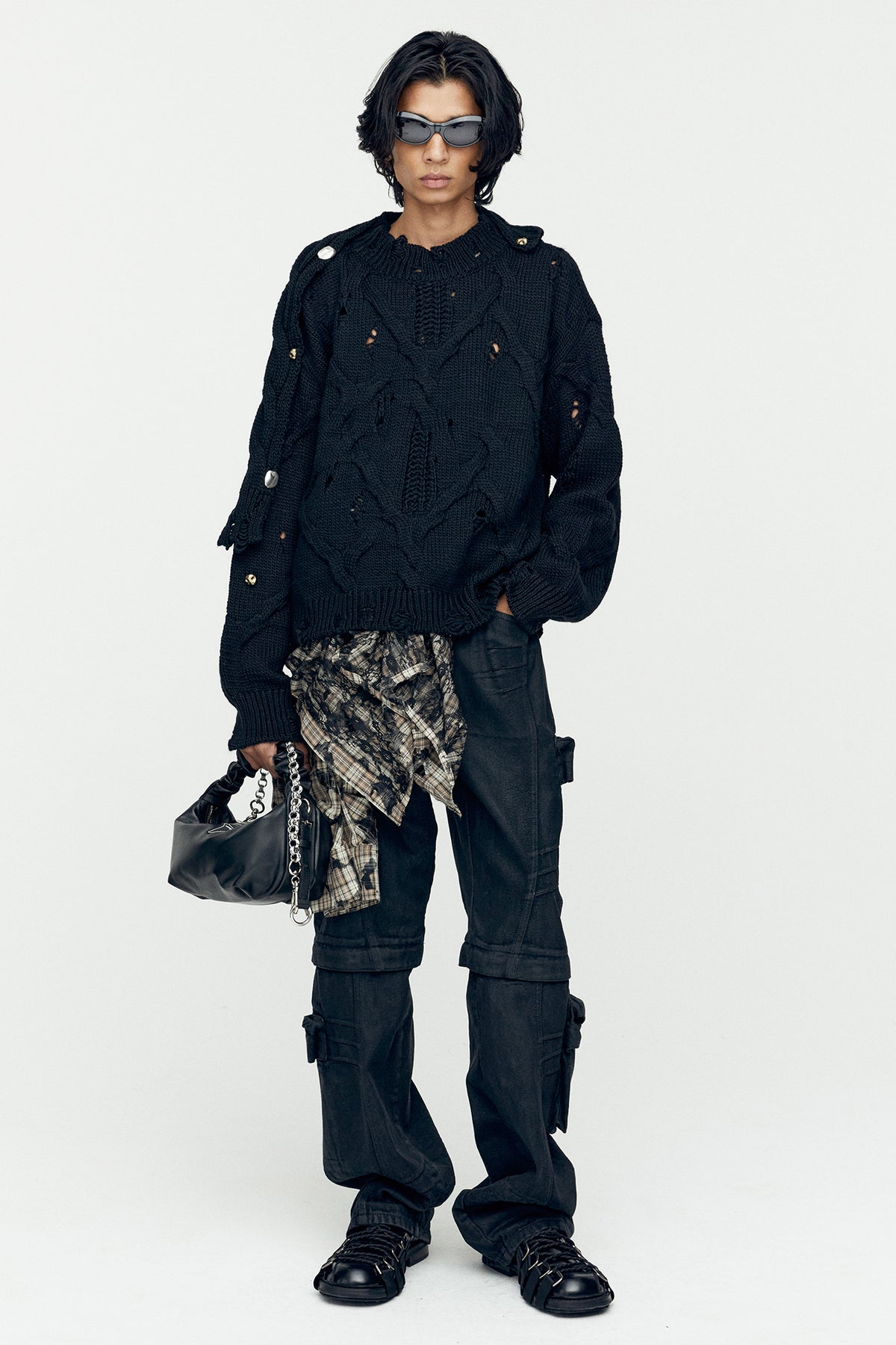 Andersson Bell - Fisherman Button Crew-Neck Sweater (Khaki) product image 6 | TRAB K-Fashion Australia