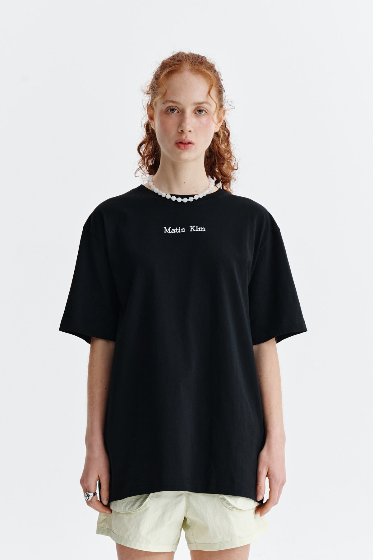 Matin Kim - Embroidery Small Logo Oversize Top (Black) product image 10 | TRAB K-Fashion Australia