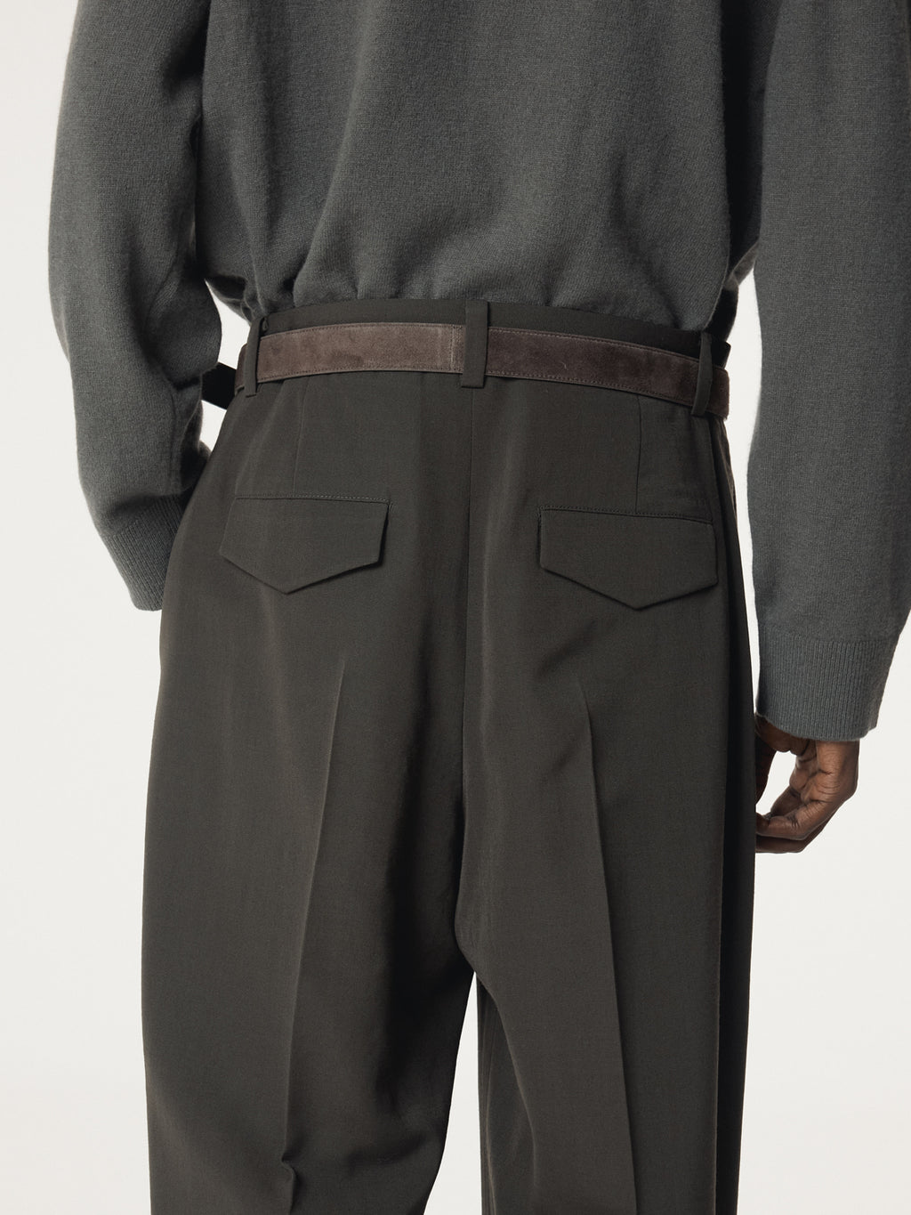 Recto - Styrene Tuck Suit Pants (Charcoal Grey) product image 6 | TRAB K-Fashion Australia