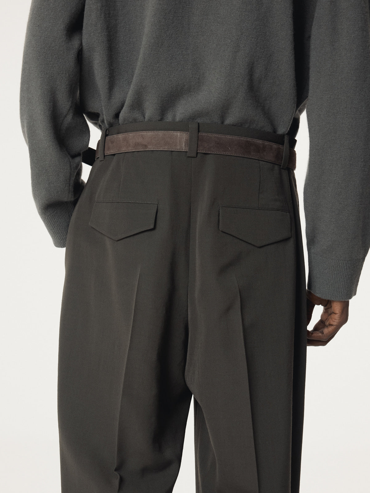 Recto - Styrene Tuck Suit Pants (Charcoal Grey) product image 6 | TRAB K-Fashion Australia