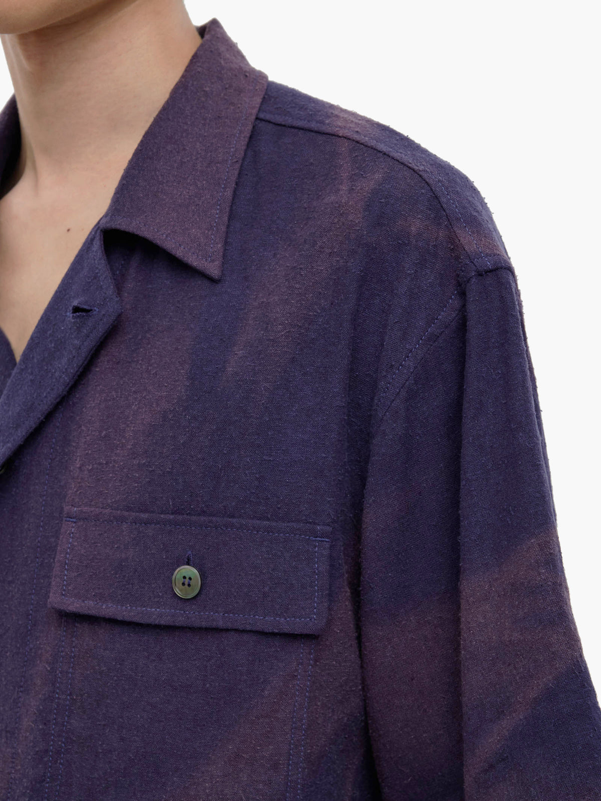 Jiyong Kim - Sun-Bleached Tailored Collar Shirt (Purple) product image 6 | TRAB K-Fashion Australia