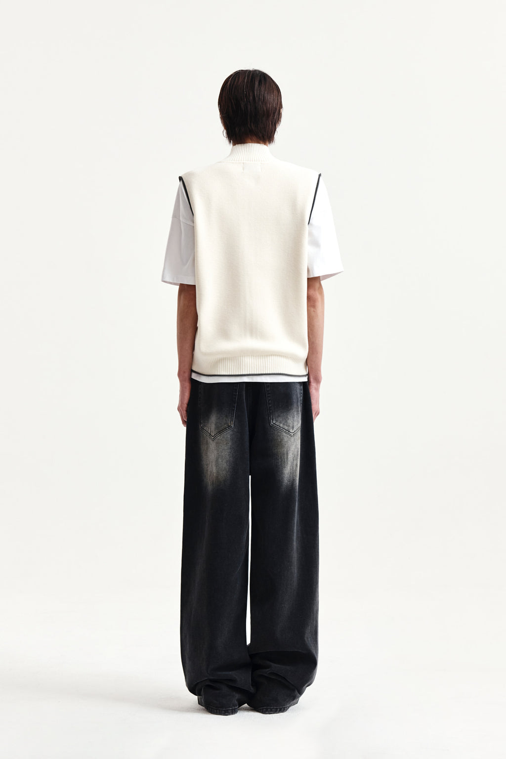 Matin Kim - Matin Kim Spell Point Knit Zip Up Vest (Ivory) product image 12 | TRAB K-Fashion Australia