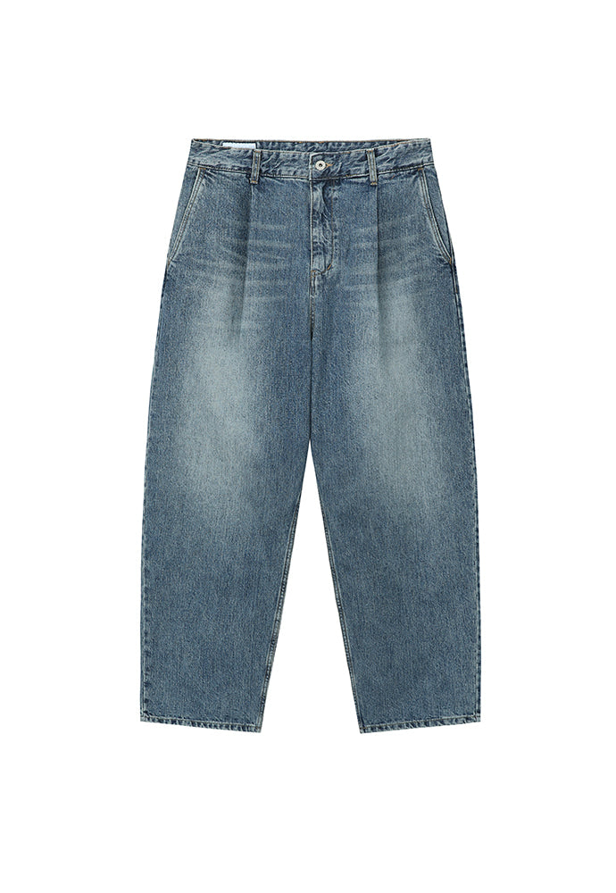 Art if acts - One Tuck Curve Denim Pants (Washed Blue) product image 5 | TRAB K-Fashion Australia