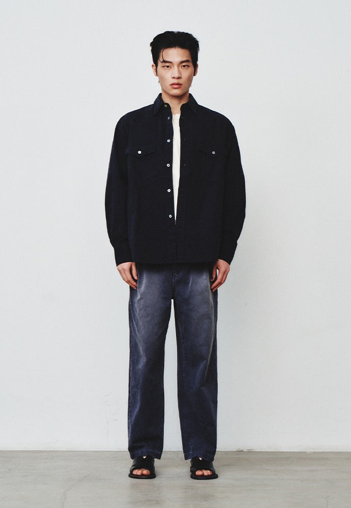 Art if acts - Brushed Chino Pants (Dark Navy) product image 1 | TRAB K-Fashion Australia