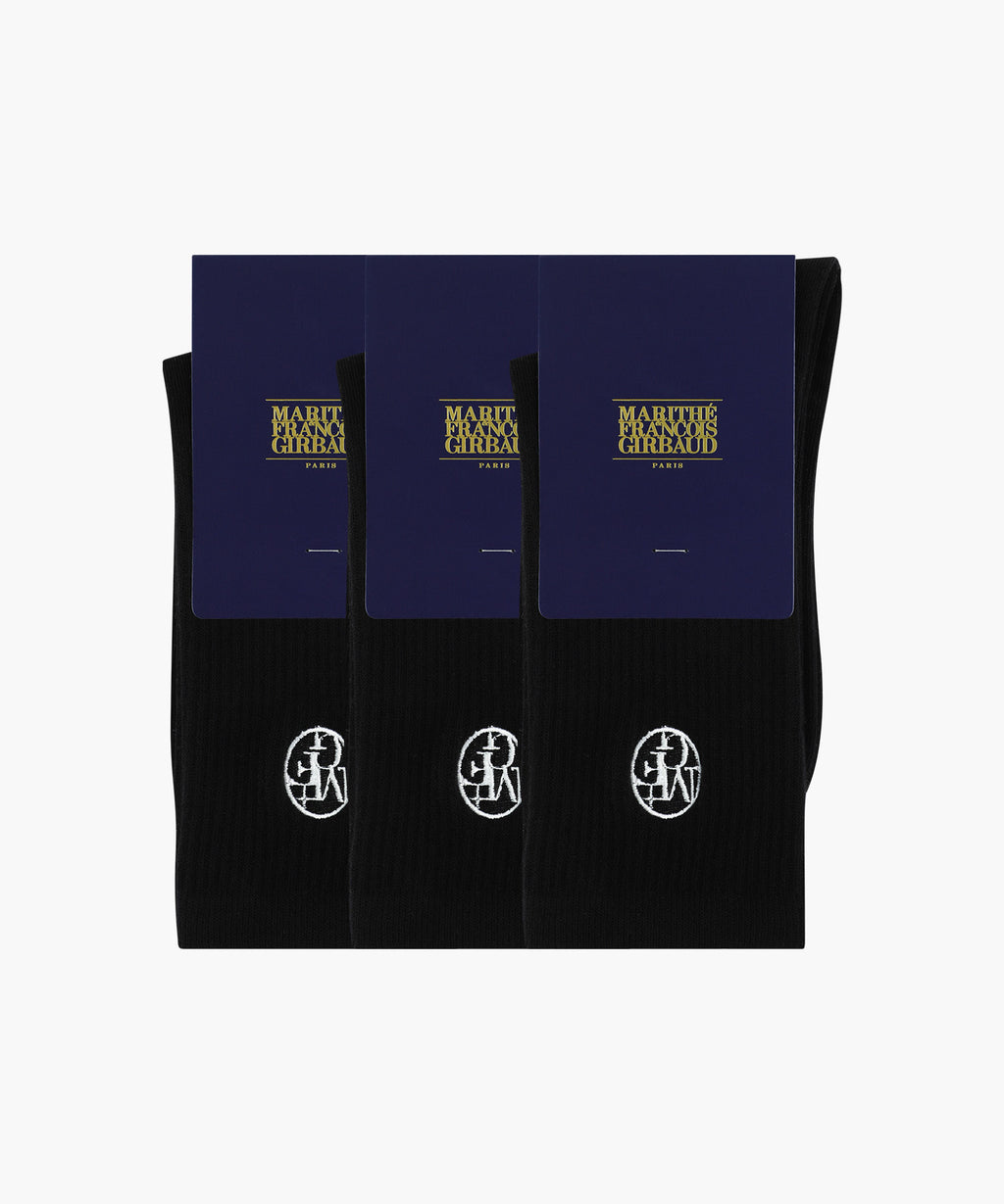 Marithe & Francois Girbaud - Circle Logo Socks 3pack (Black) product image 2 | TRAB K-Fashion Australia