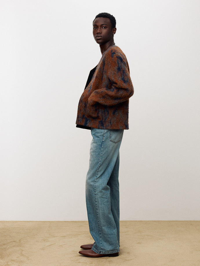 Tonywack - Mohair V-Neck Blouson (Italian Fabric) (Rust Orange) product image 3 | TRAB K-Fashion Australia