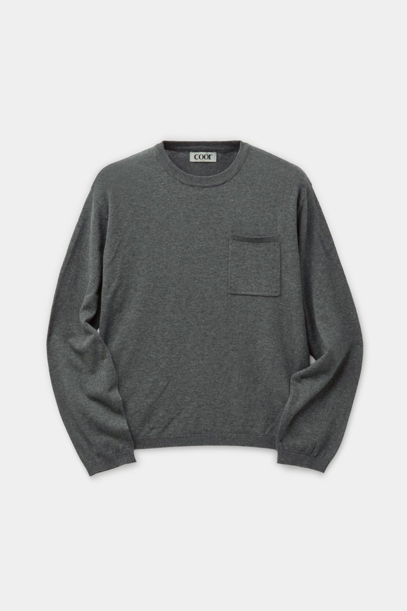 Coor - Light Cashmere-Blend Crewneck Sweater (Melange Gray) product image 1 | TRAB K-Fashion Australia