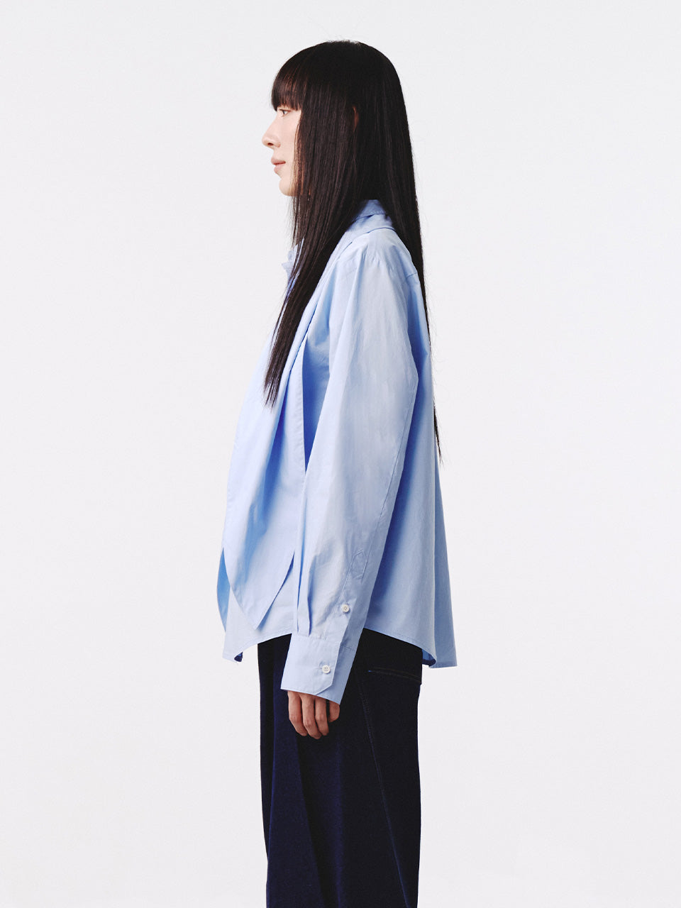 Kijun - Scarf Oversized Shirt (Blue) product image 1 | TRAB K-Fashion Australia