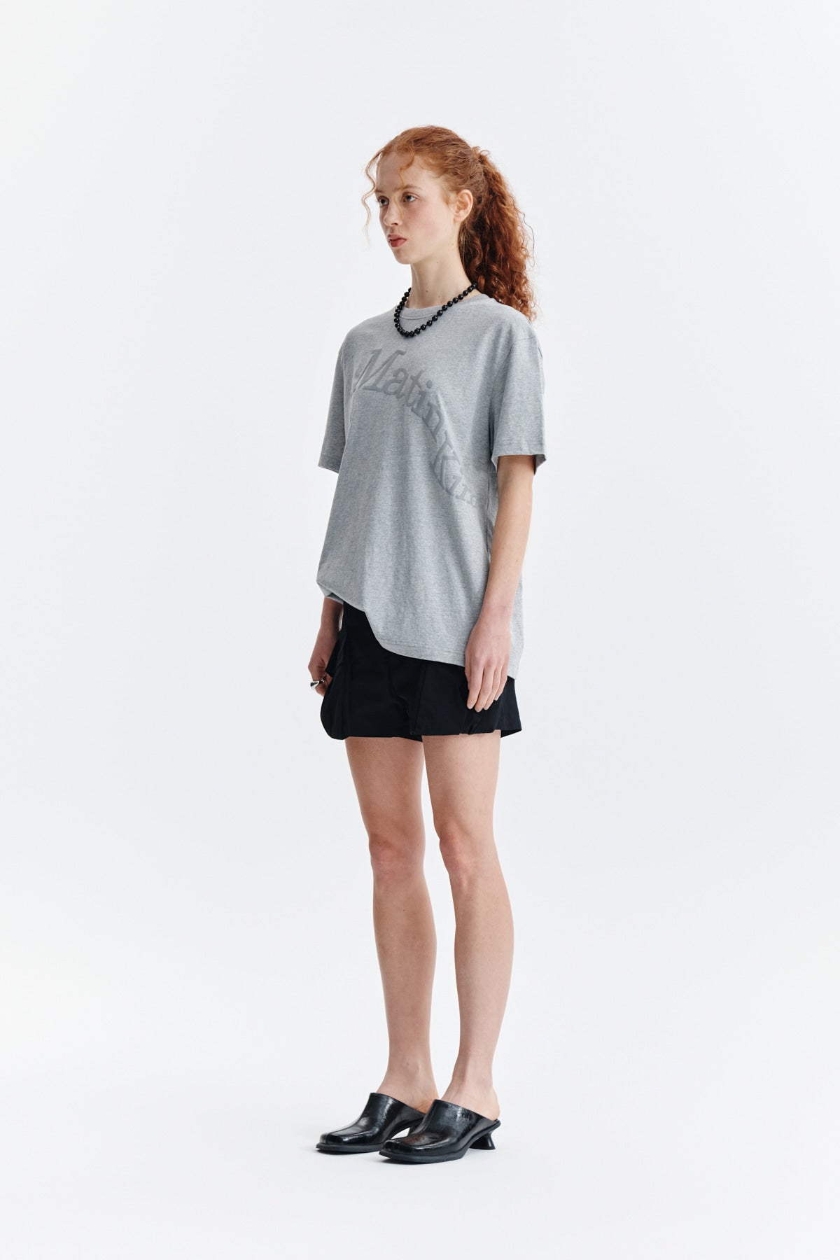 Matin Kim - Matin Wave Printing Logo Top (Grey) product image 6 | TRAB K-Fashion Australia