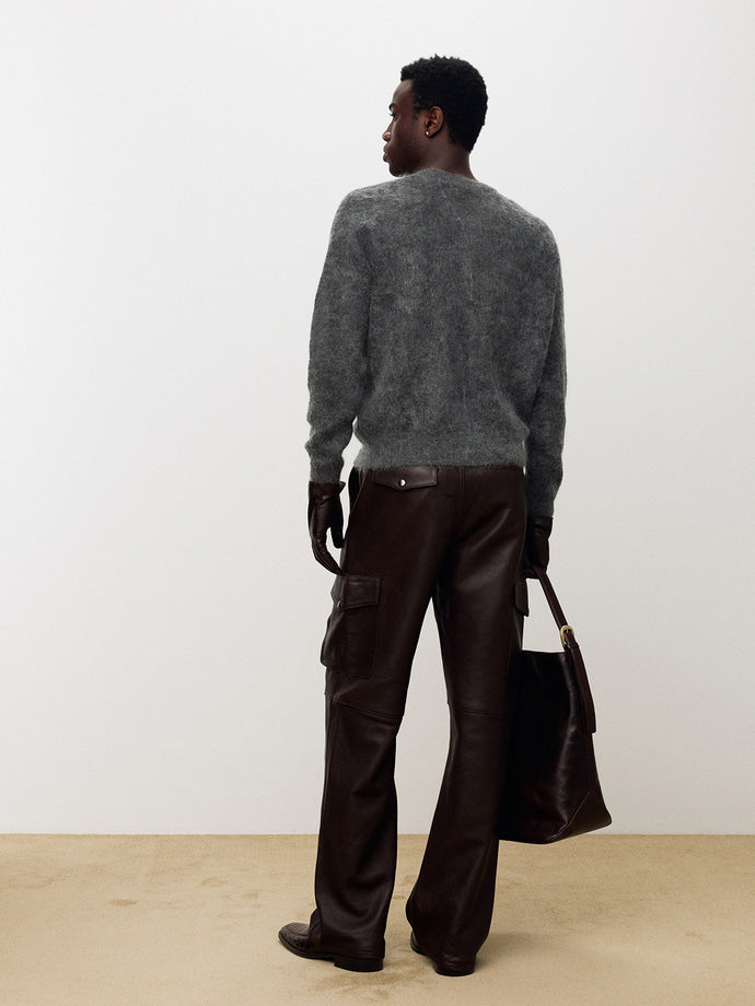 Tonywack - Alpaca Mohair Crew-Neck Cardigan (Carbon) product image 3 | TRAB K-Fashion Australia