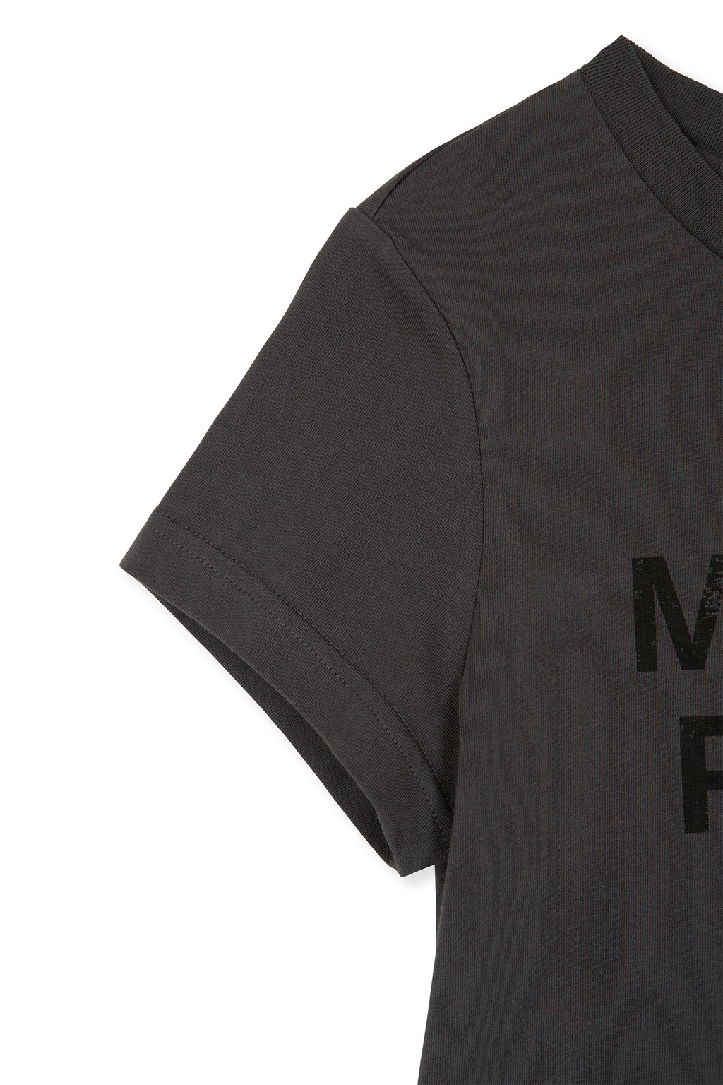 Matin Kim - Peaches Logo Graphic Crop Top (Charcoal) product image 6 | TRAB K-Fashion Australia