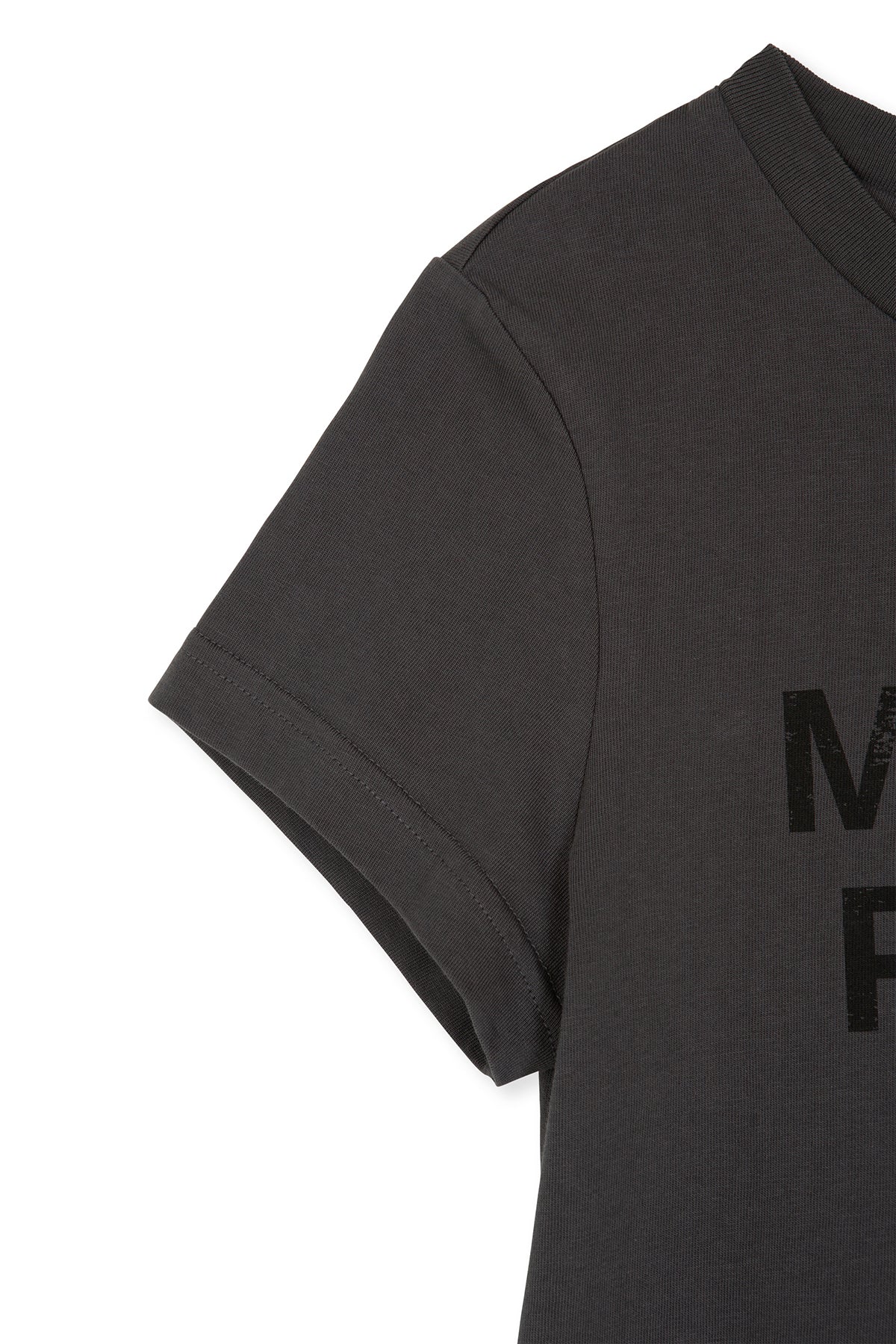 Matin Kim - Peaches Logo Graphic Crop Top (Charcoal) product image 6 | TRAB K-Fashion Australia