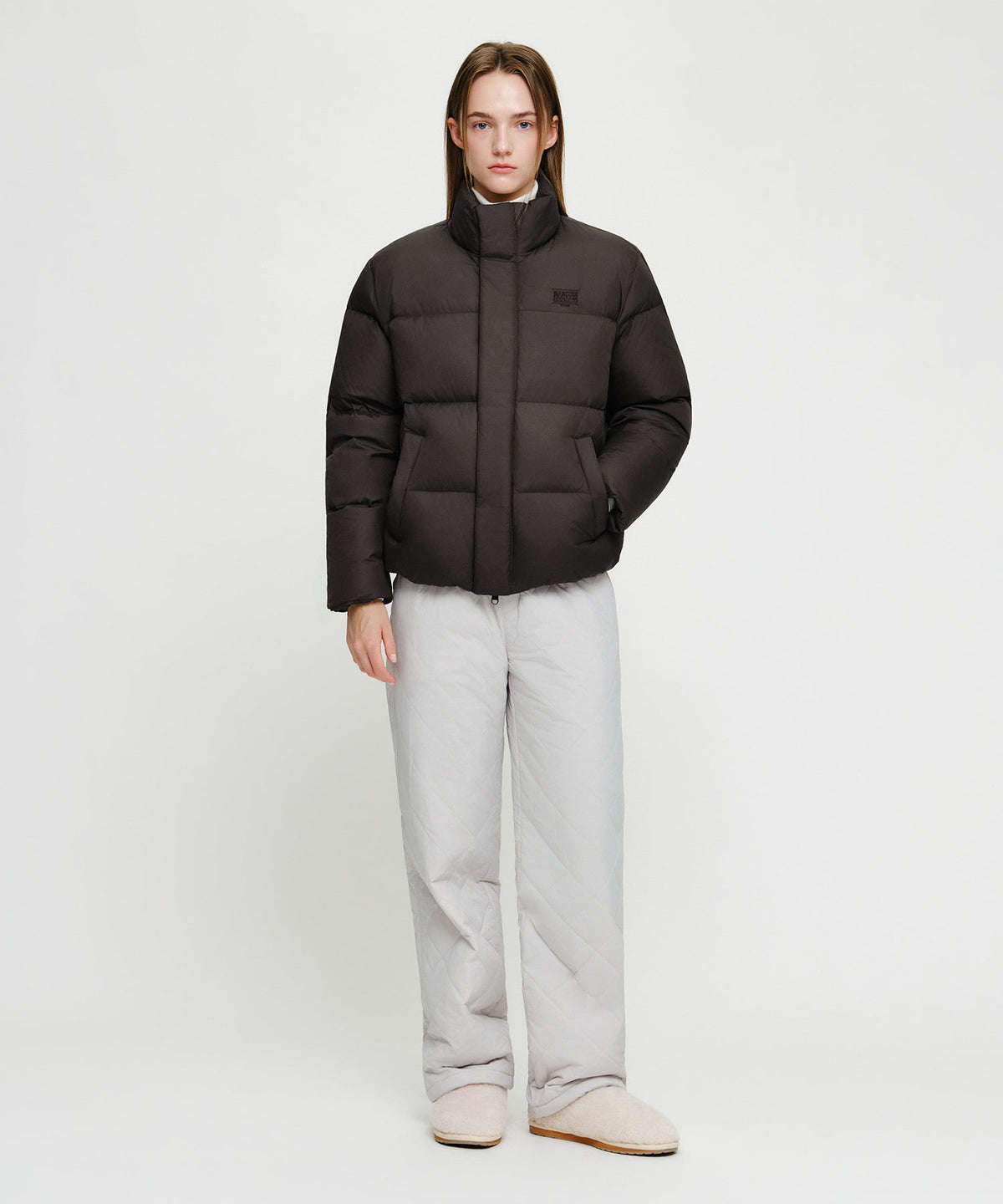 Marithe & Francois Girbaud - Woven Quilted Pants (Light Gray) product image 3 | TRAB K-Fashion Australia