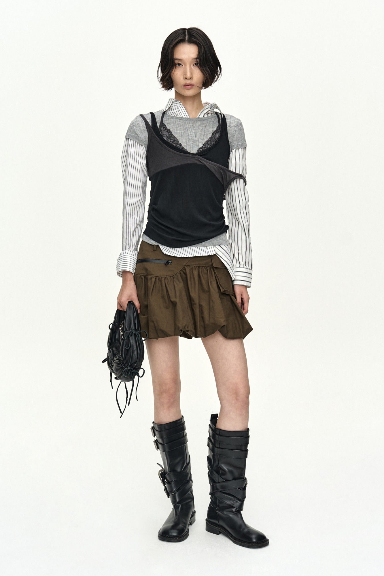 Andersson Bell - Cargo Balloon Skirt (Khaki) product image 1 | TRAB K-Fashion Australia