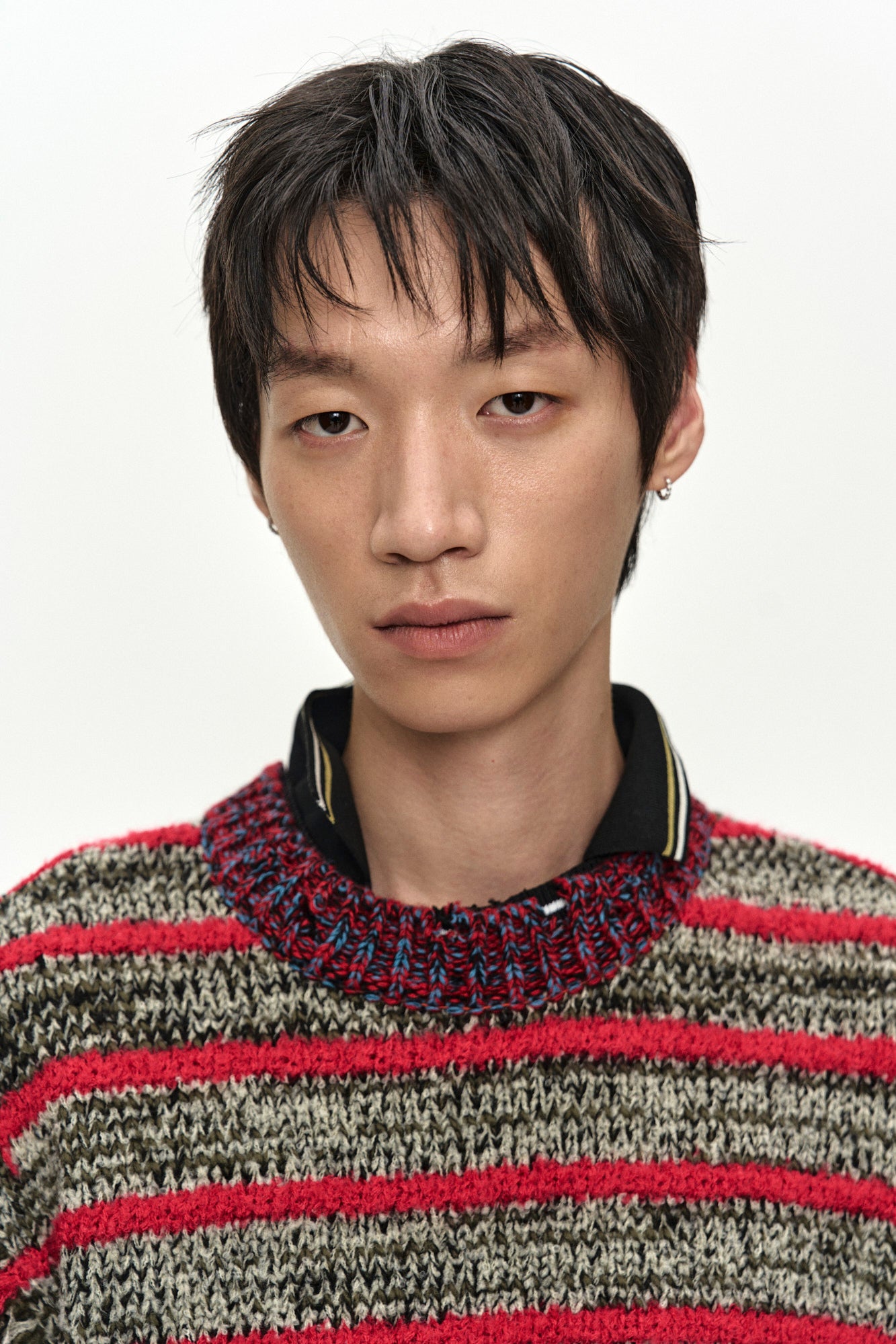Andersson Bell - Fringe Stripe Wool Crew-Neck Vest (Red/Melange) product image 5 | TRAB K-Fashion Australia