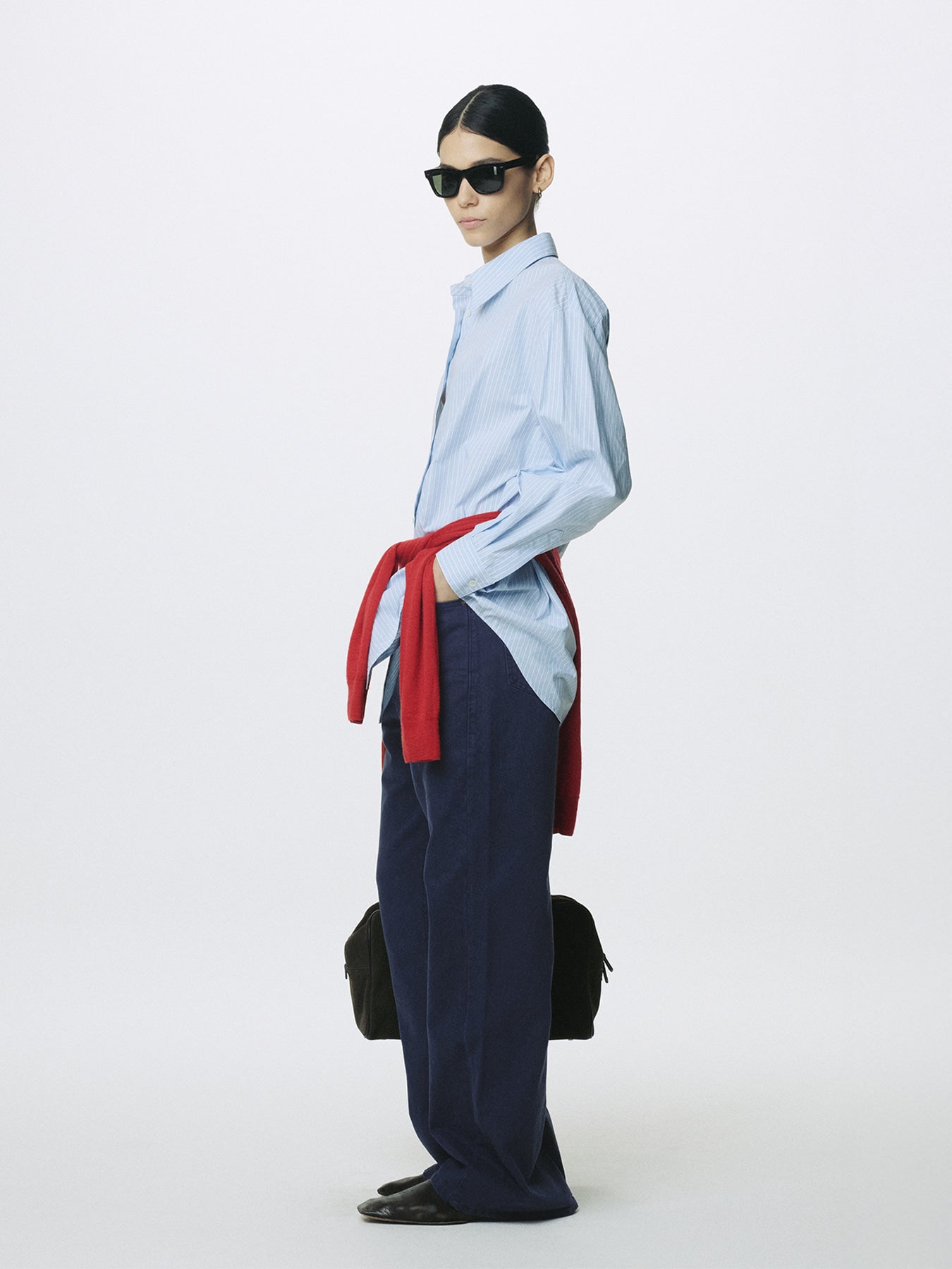 Tonywack - Washed Cotton Twill Loose Flared Jeans (Purple Blue) product image 1 | TRAB K-Fashion Australia