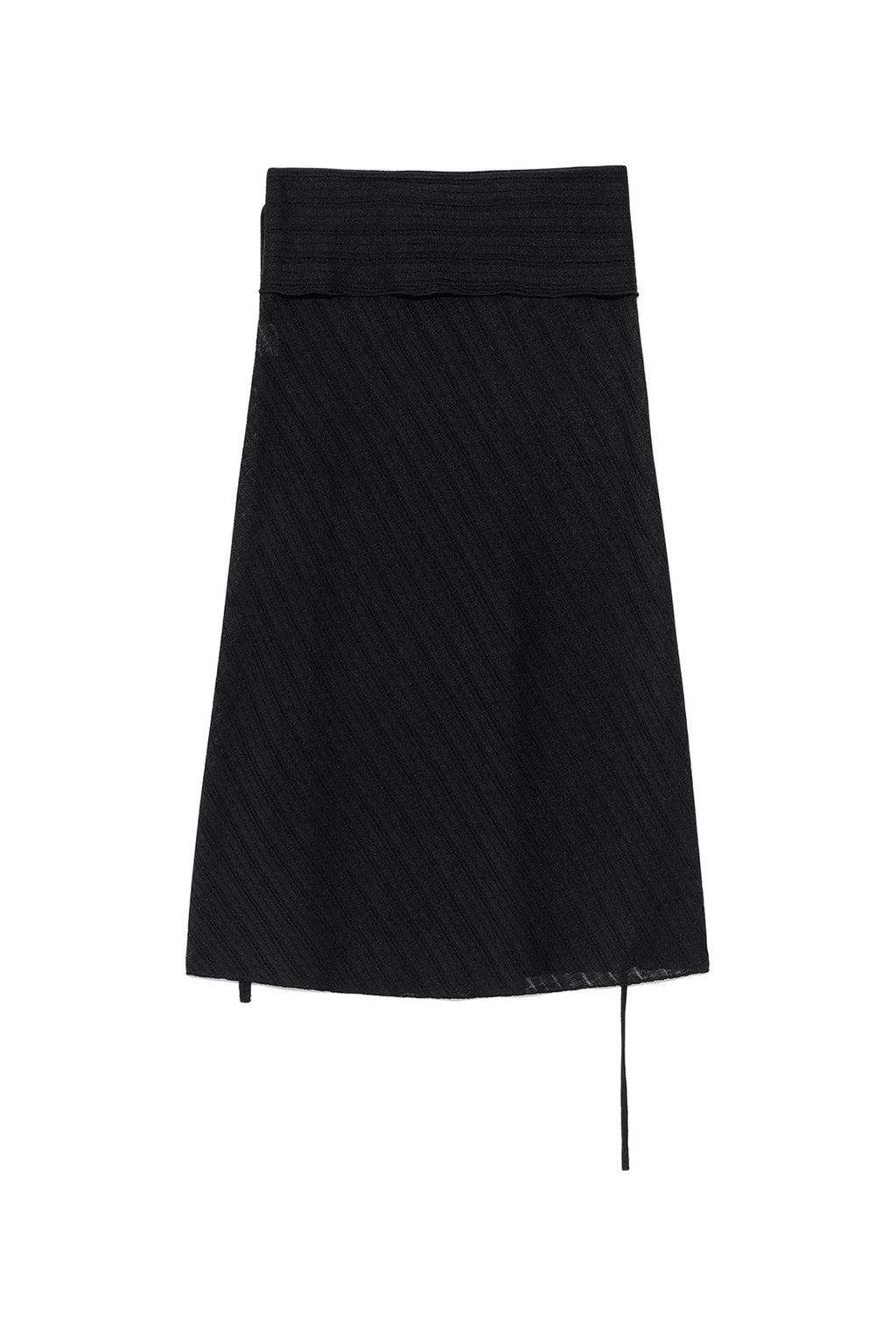Matin Kim - Foldover Layered Maxi Wrap Skirt (Black) product image 2 | TRAB K-Fashion Australia