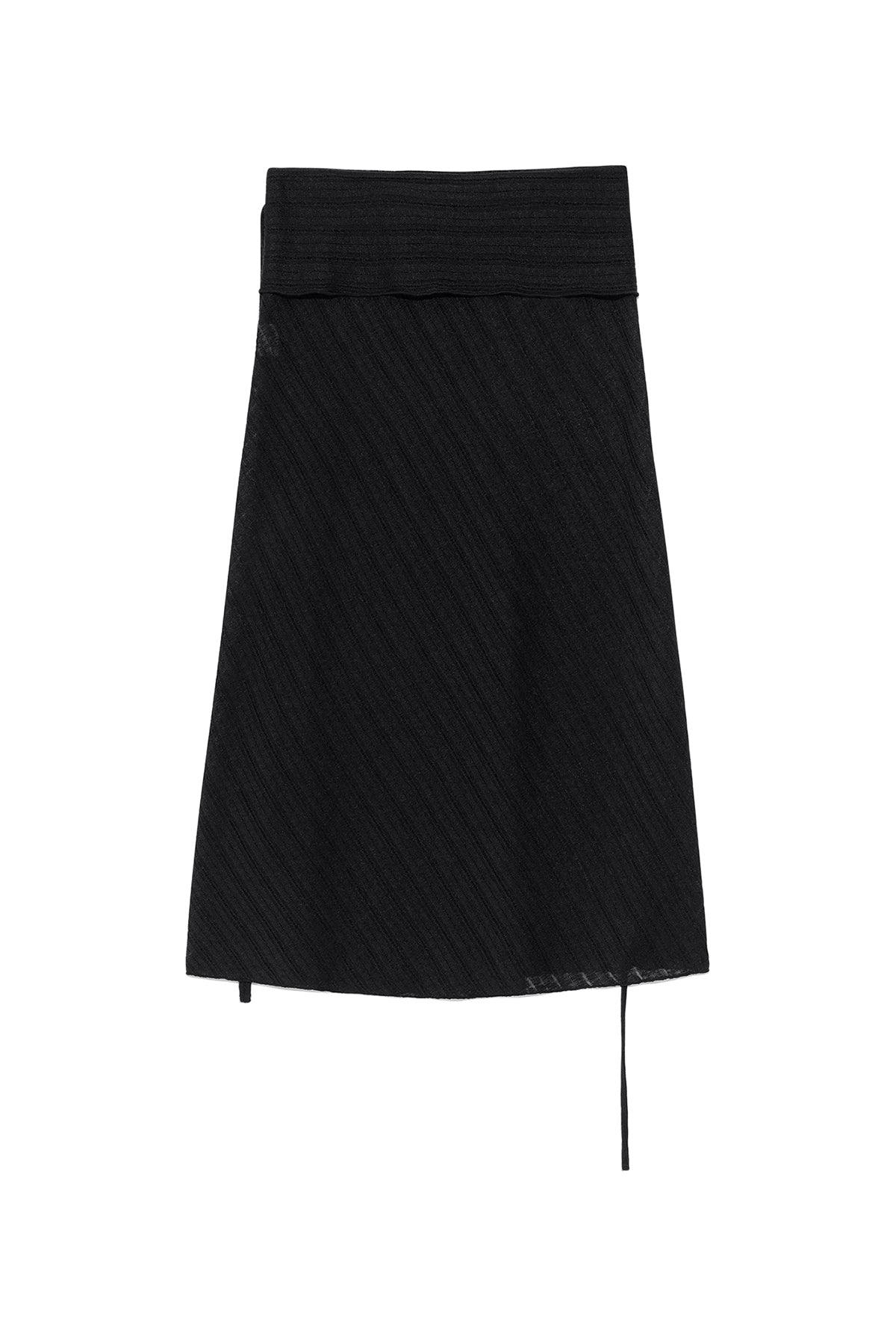Matin Kim - Foldover Layered Maxi Wrap Skirt (Black) product image 2 | TRAB K-Fashion Australia