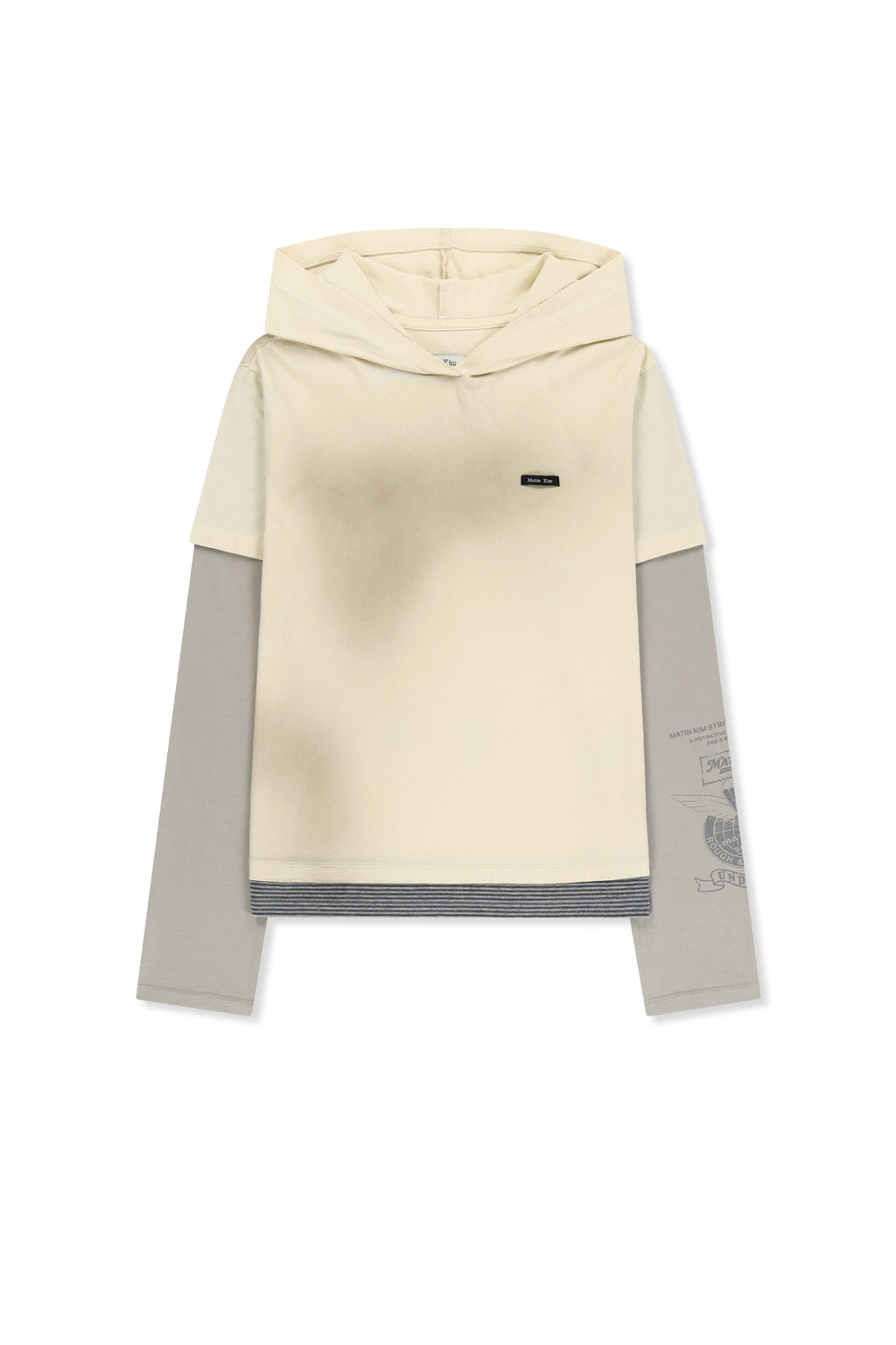 Matin Kim - Dust Washed Layered Hood Top (Butter) product image 1 | TRAB K-Fashion Australia