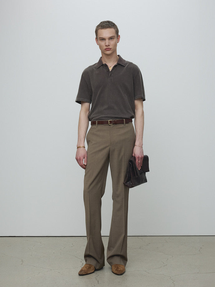 Tonywack - Garment Dyed Distressed Piqué Polo (Faded Brown) product image 1 | TRAB K-Fashion Australia