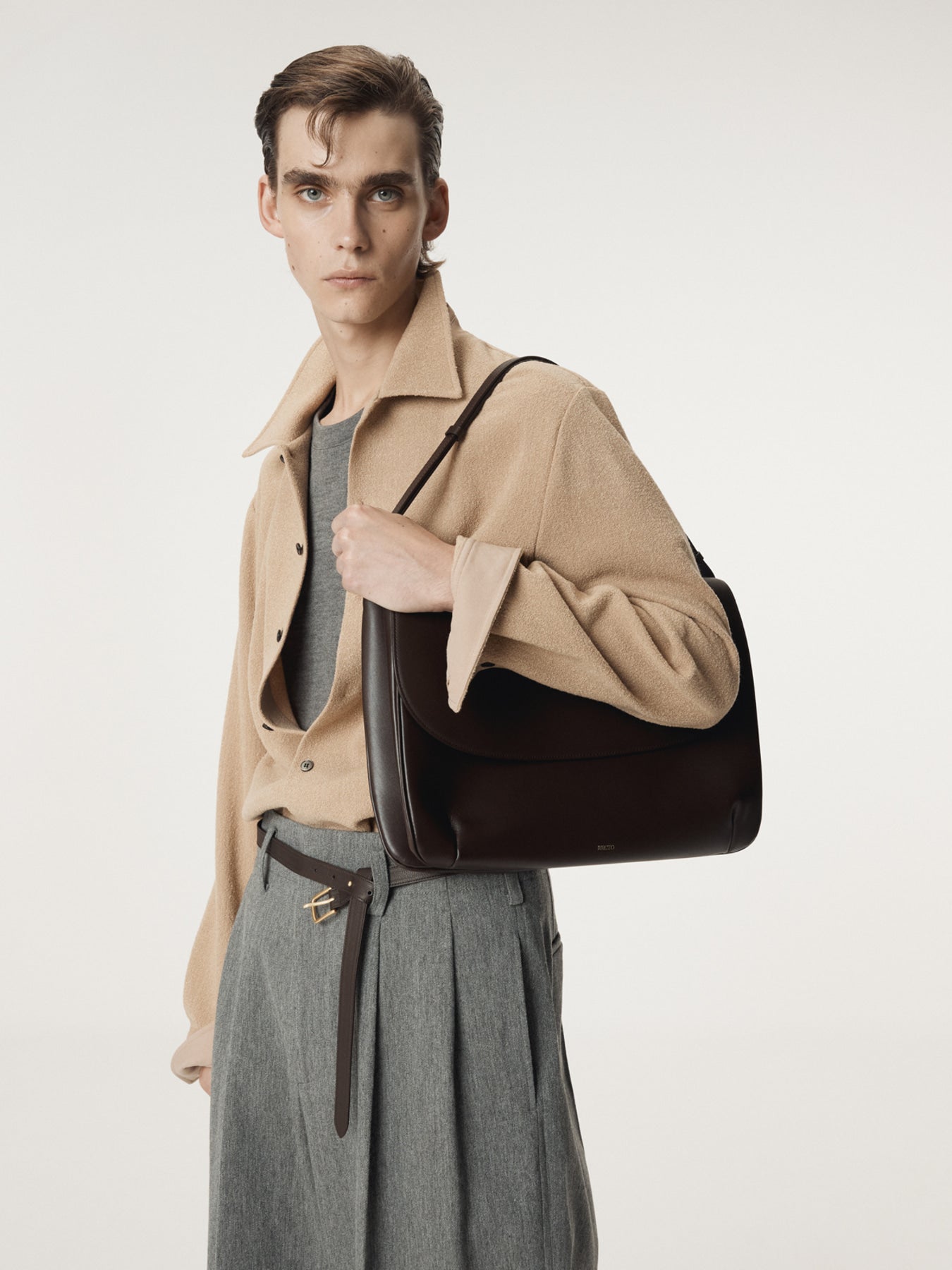 Recto - Wool Tweed Soft Shirt (Beige) product image 6 | TRAB K-Fashion Australia