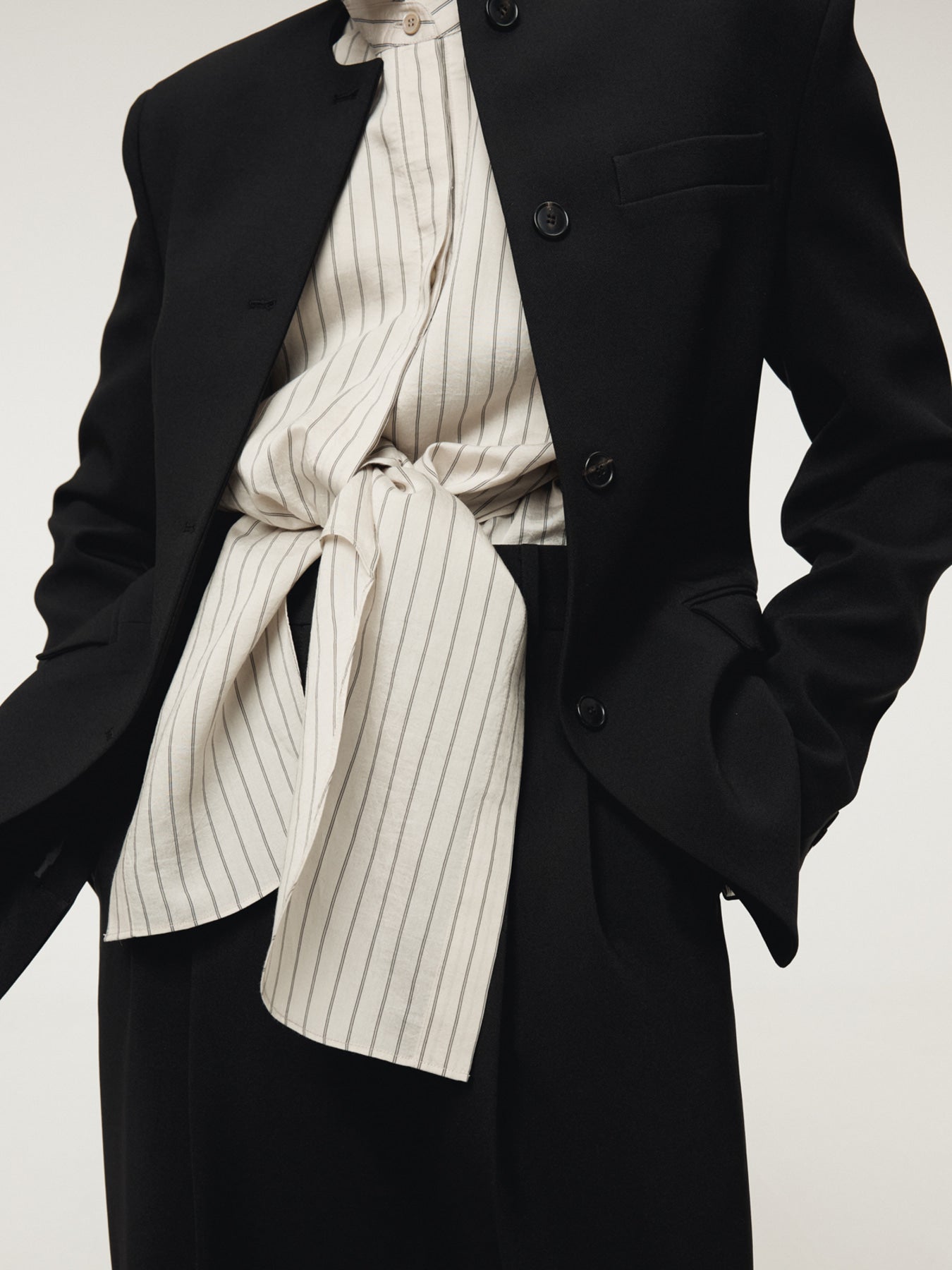 Recto - Double Layer Stripe Shirt (Pale Beige) product image 5 | TRAB K-Fashion Australia