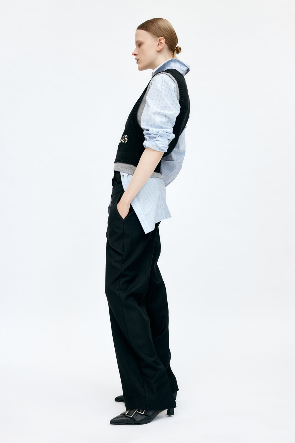 Andersson Bell - Tres Layered Sleeveless Top (Black) product image 2 | TRAB K-Fashion Australia