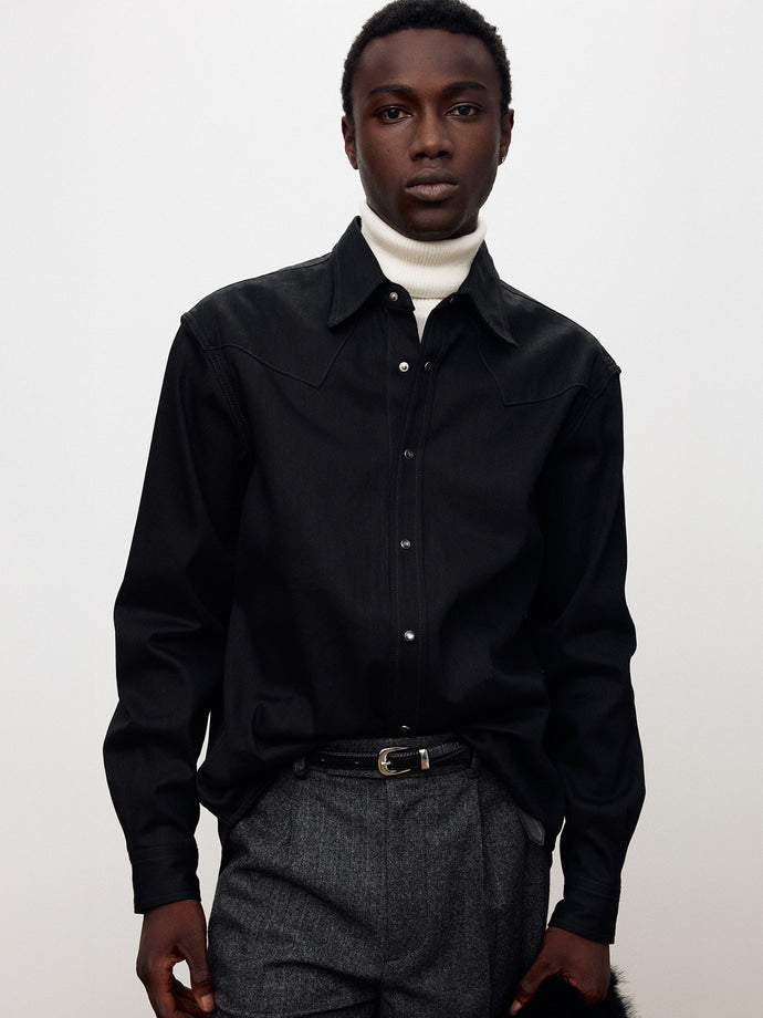 Tonywack - Raw Denim Western Shirt (Black) product image 6 | TRAB K-Fashion Australia