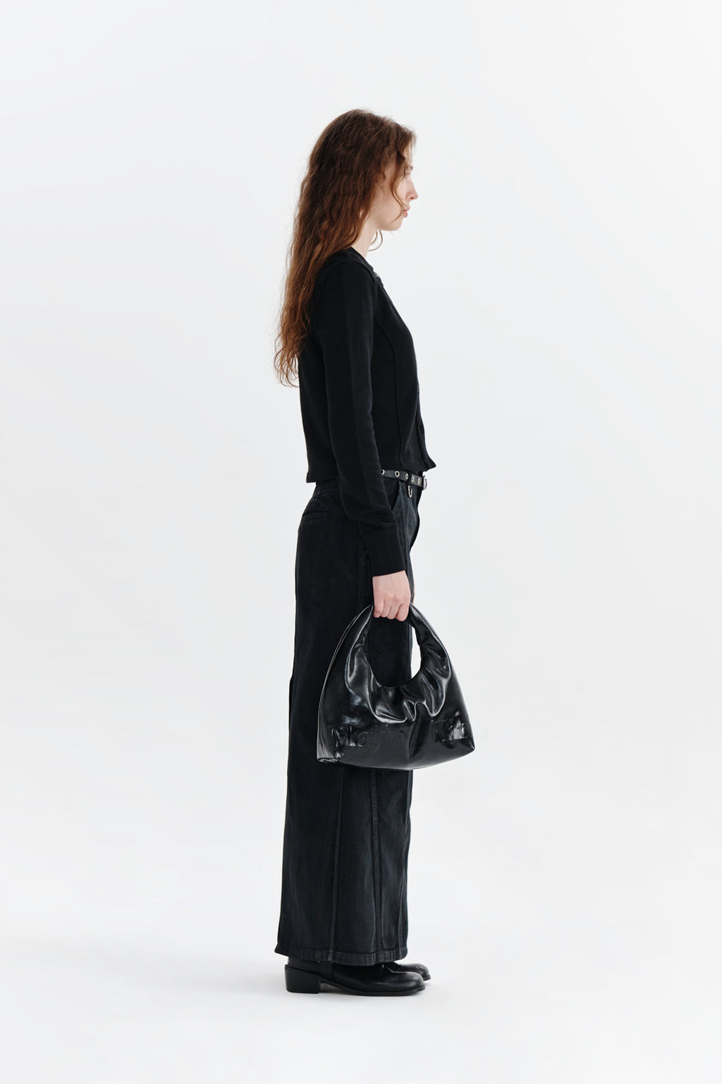 Matin Kim - Wax Coating Denim Skirt (Black) product image 6 | TRAB K-Fashion Australia